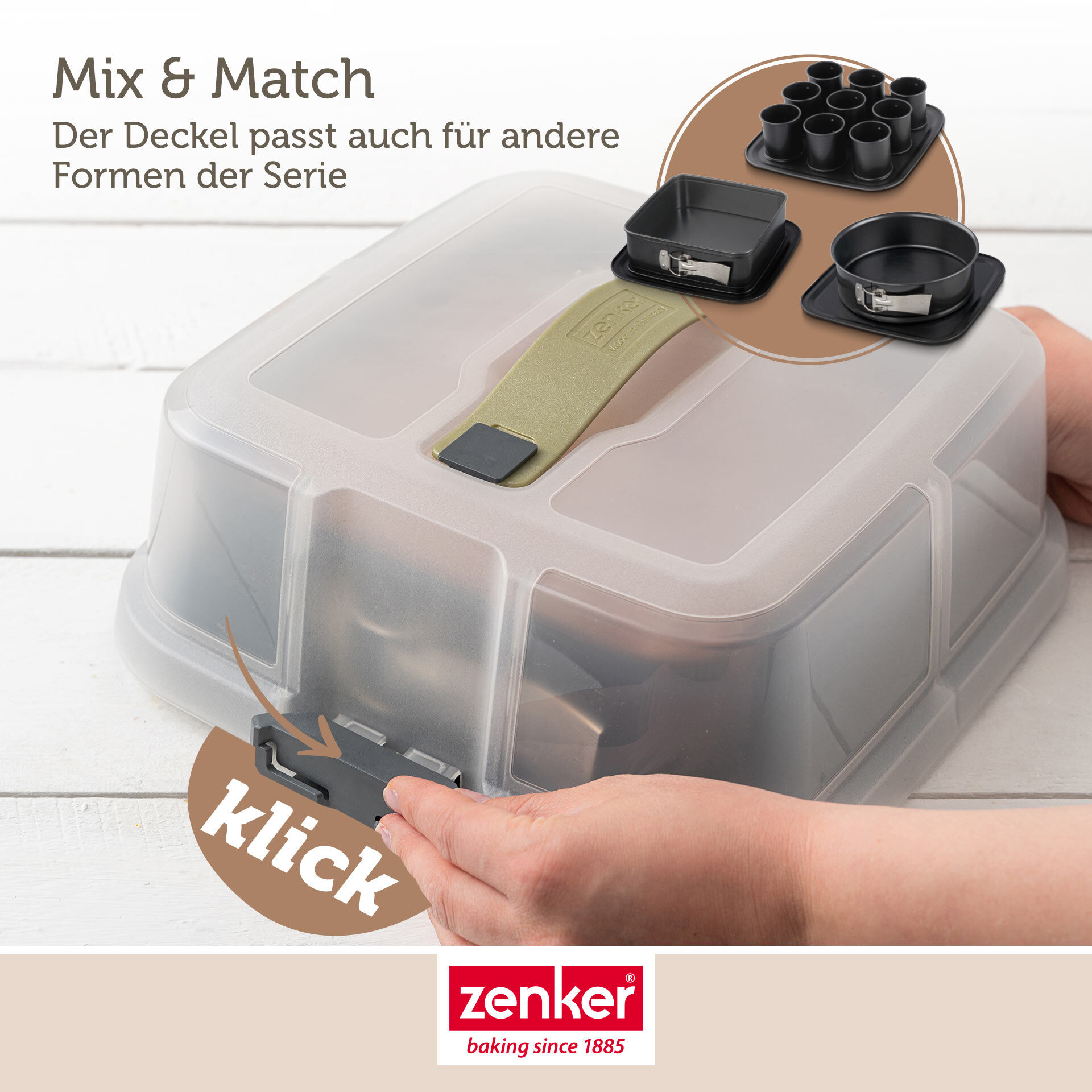 Springform quadratisch mit Transporthaube,  24x24cm