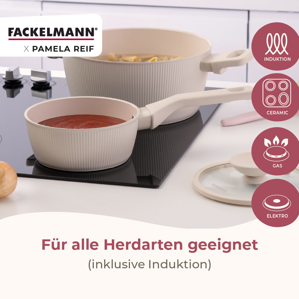 Pamela Reif Stielkasserolle mit Deckel Shell, Ø16cm