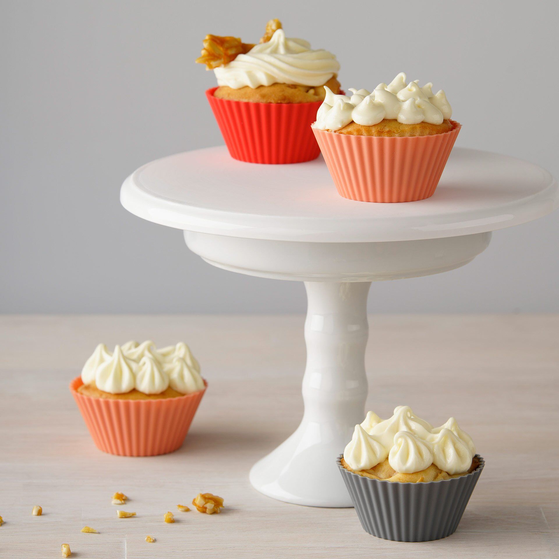 Muffinförmchen Flexxibel Love, 12er, bunt, Silikon