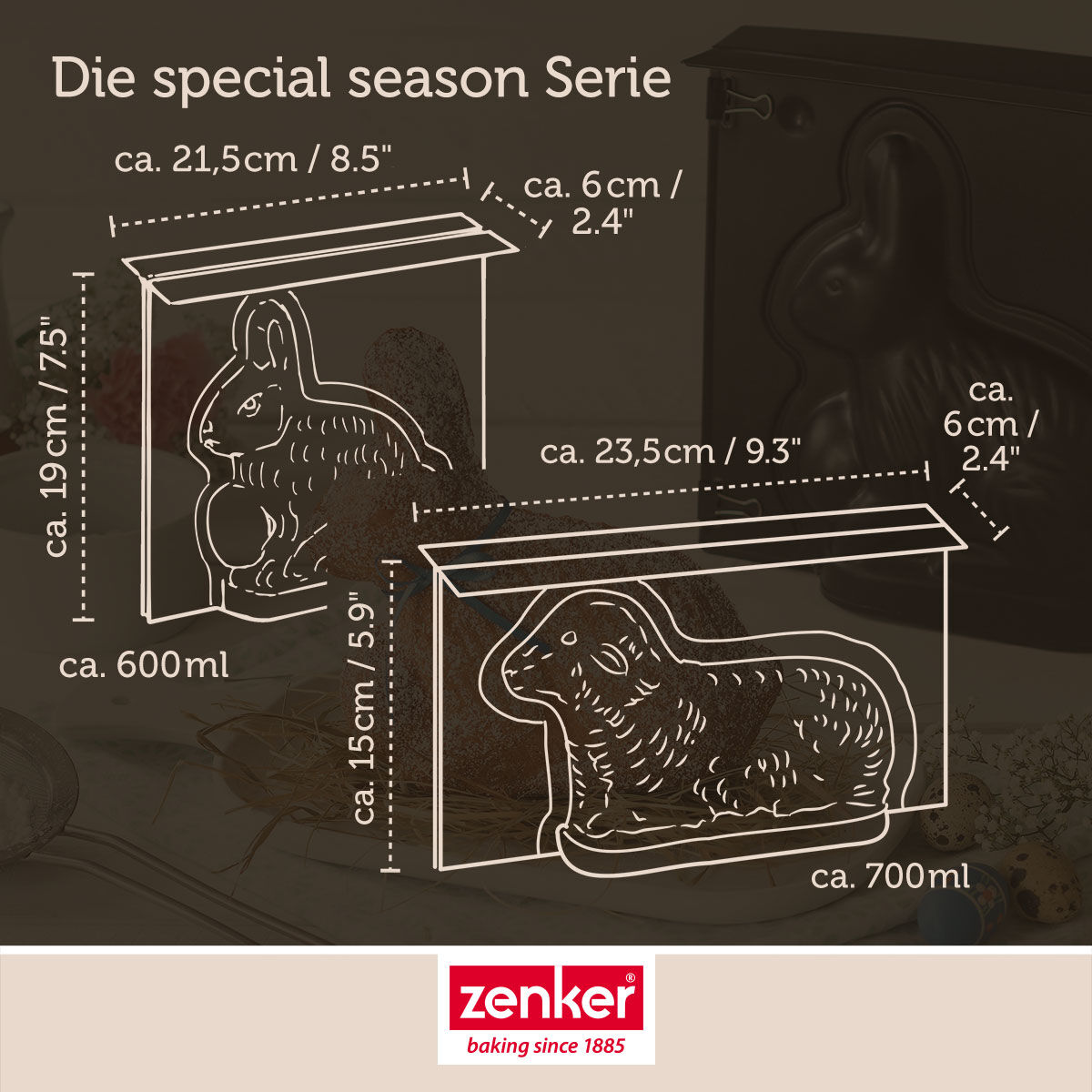 Backformen-Set "Hase und Lämmchen", 2-teilig