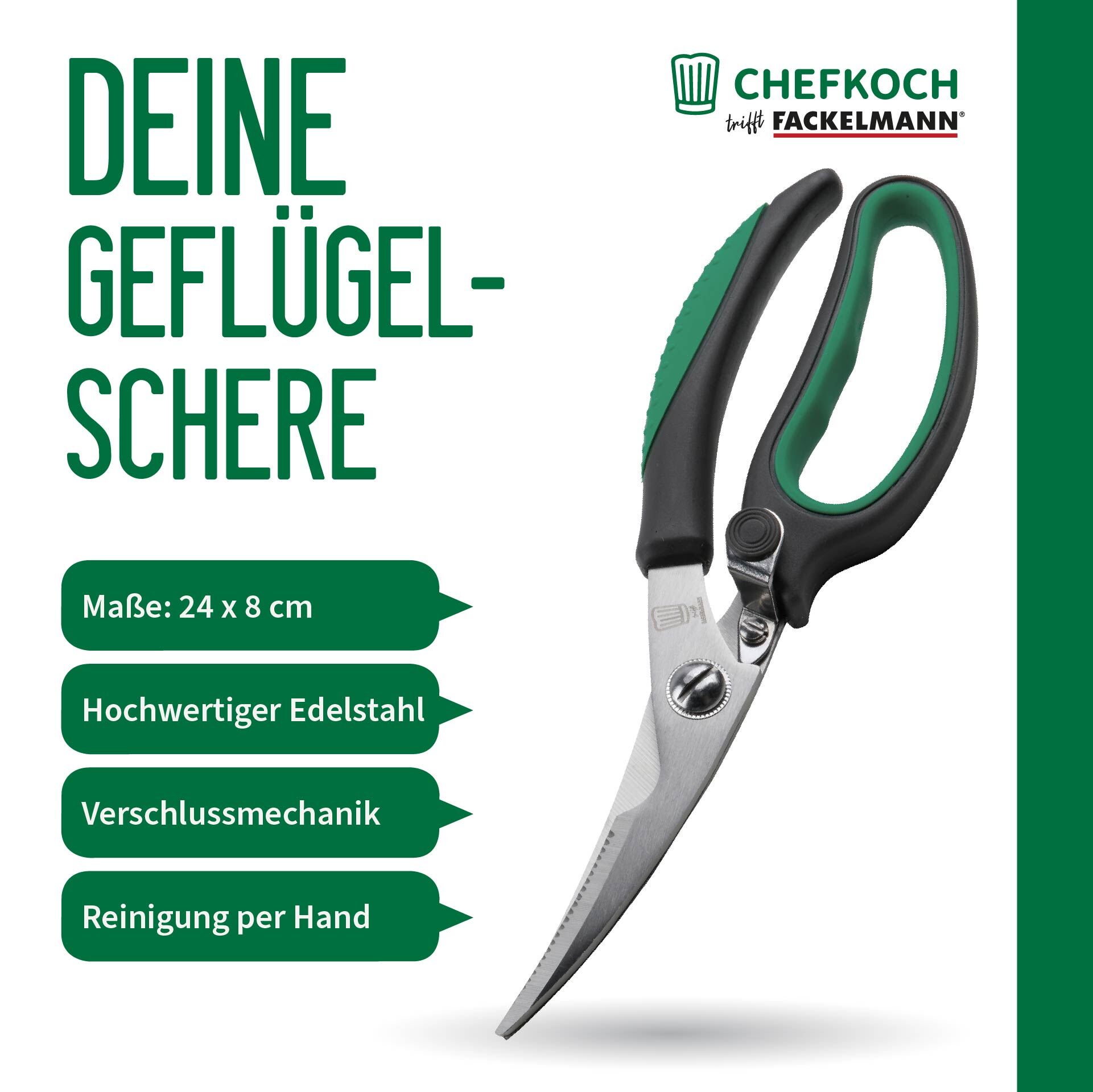 Geflügelschere Softgrip, 23cm, Edelstahl