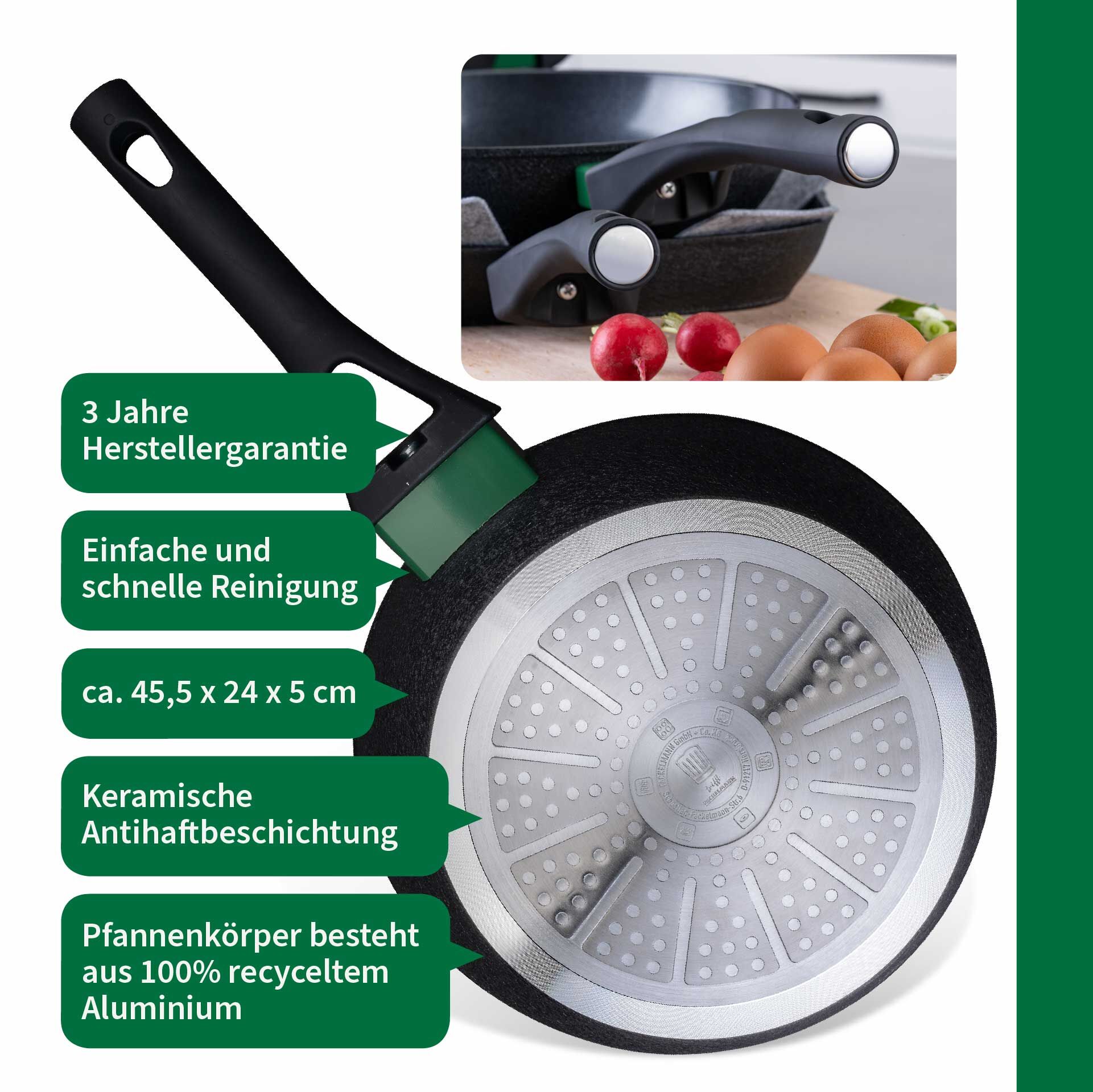 Bratpfanne Hamburg, keramische Antihaft-Beschichtung, Ø24cm