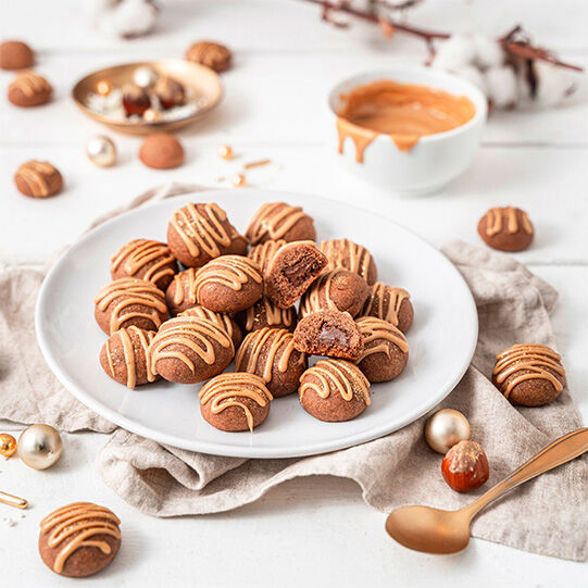 Schoko-Keks-Kugeln mit Nougat - Rezept