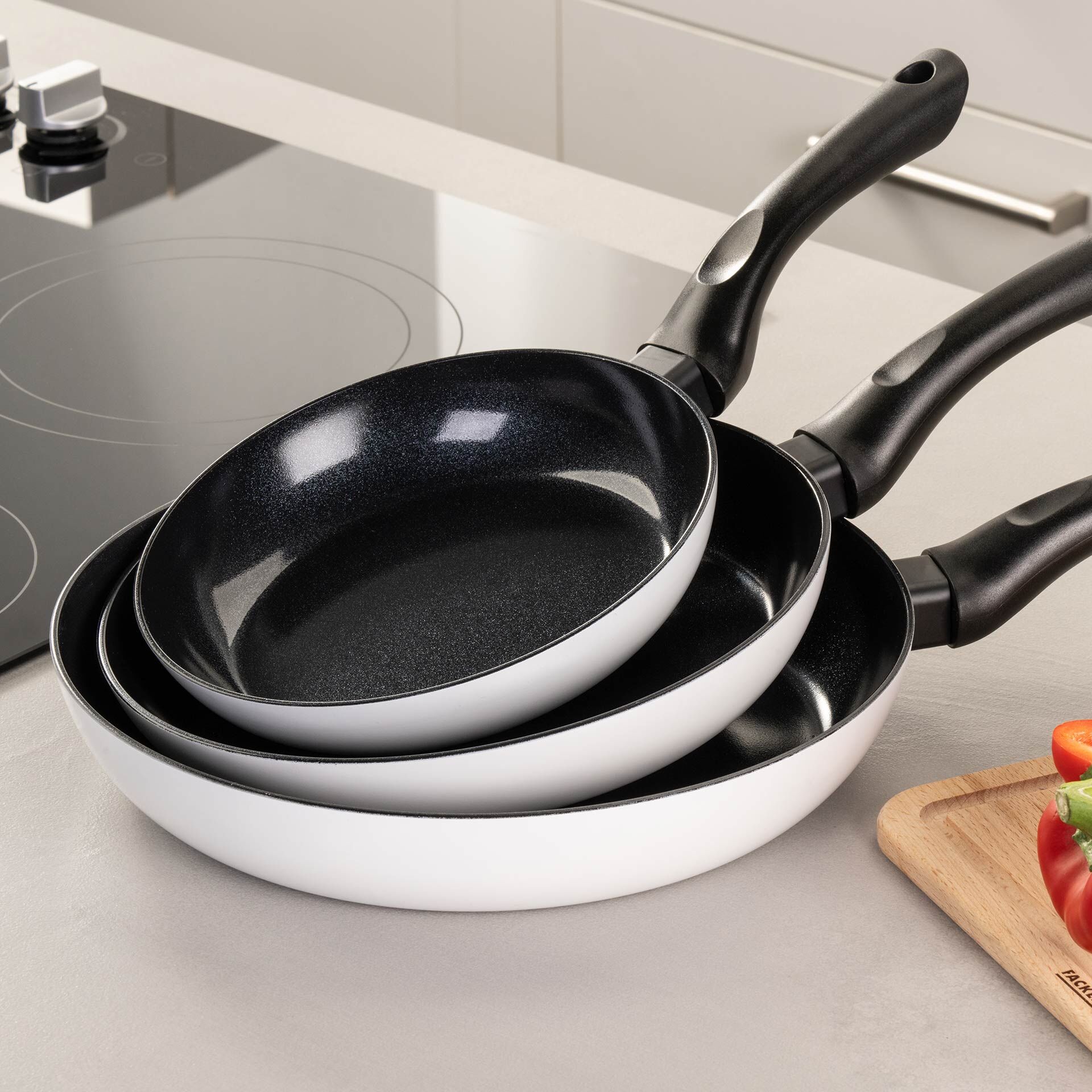 Bratpfannen-Set "Arcadalina", Keramik, antihaft, Ø20/24/28cm, 3-tlg.