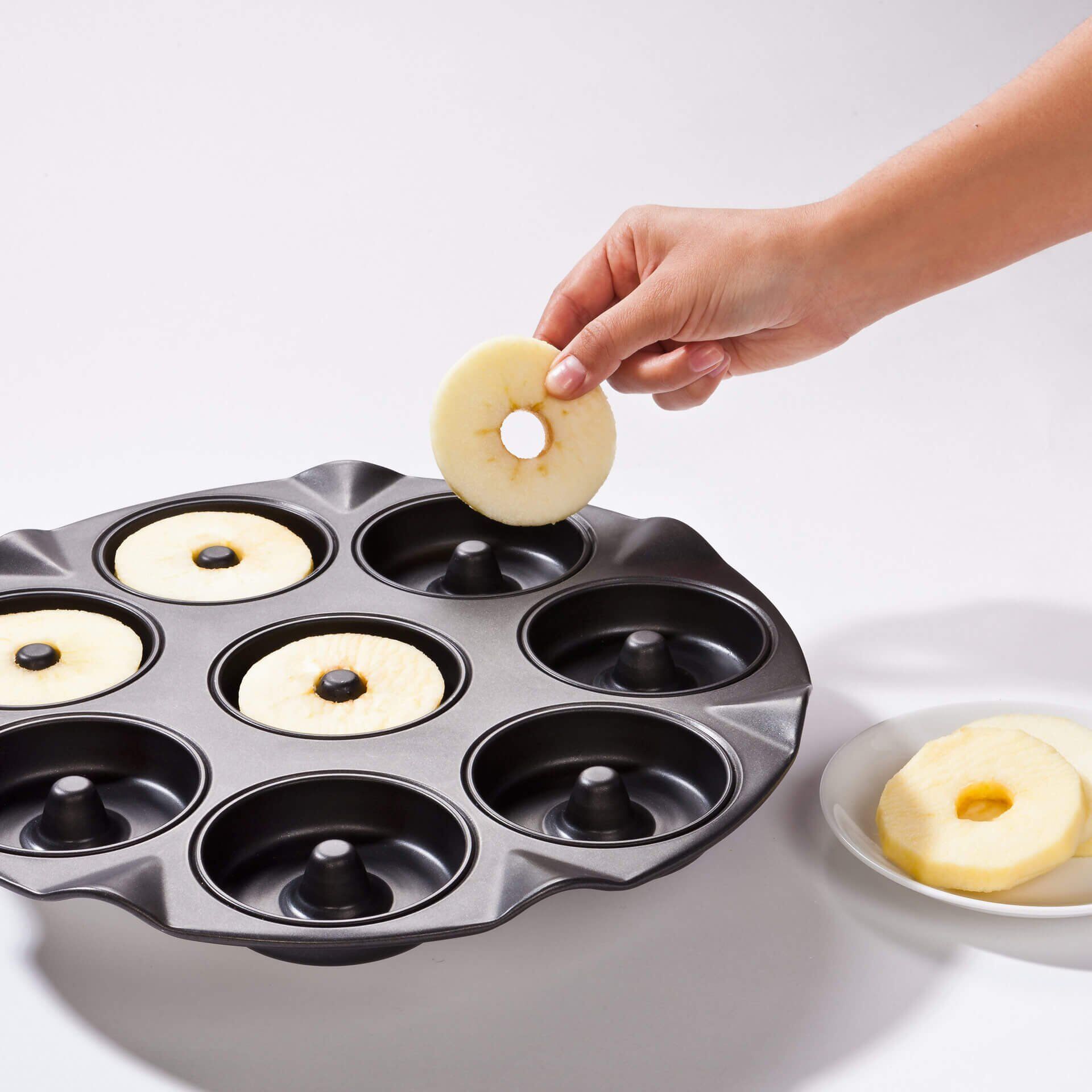 Apfelküchle Backblech Black Metallic, 8er