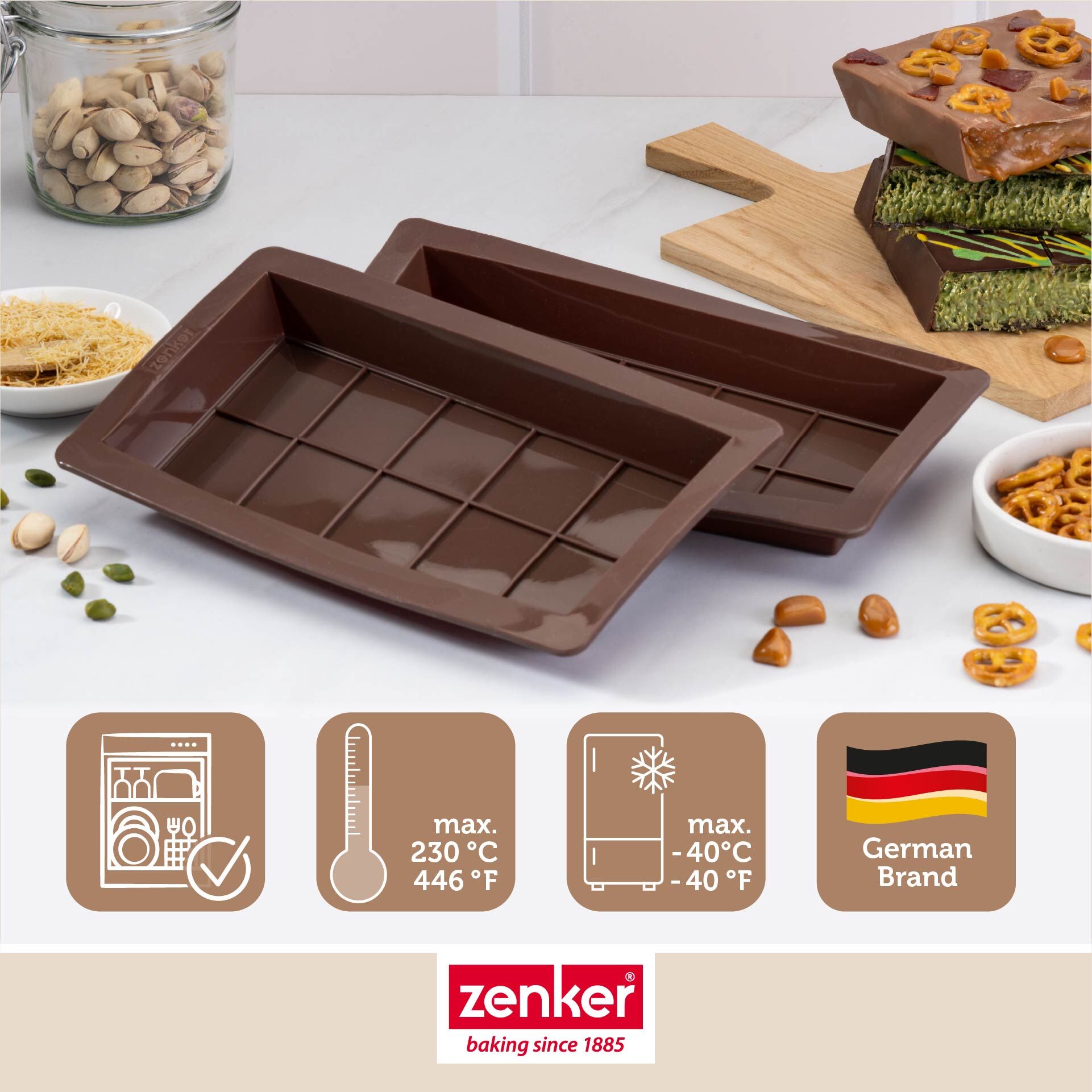 Schokoladenform Dubai-Schokolade, Silikon, 2 Stück