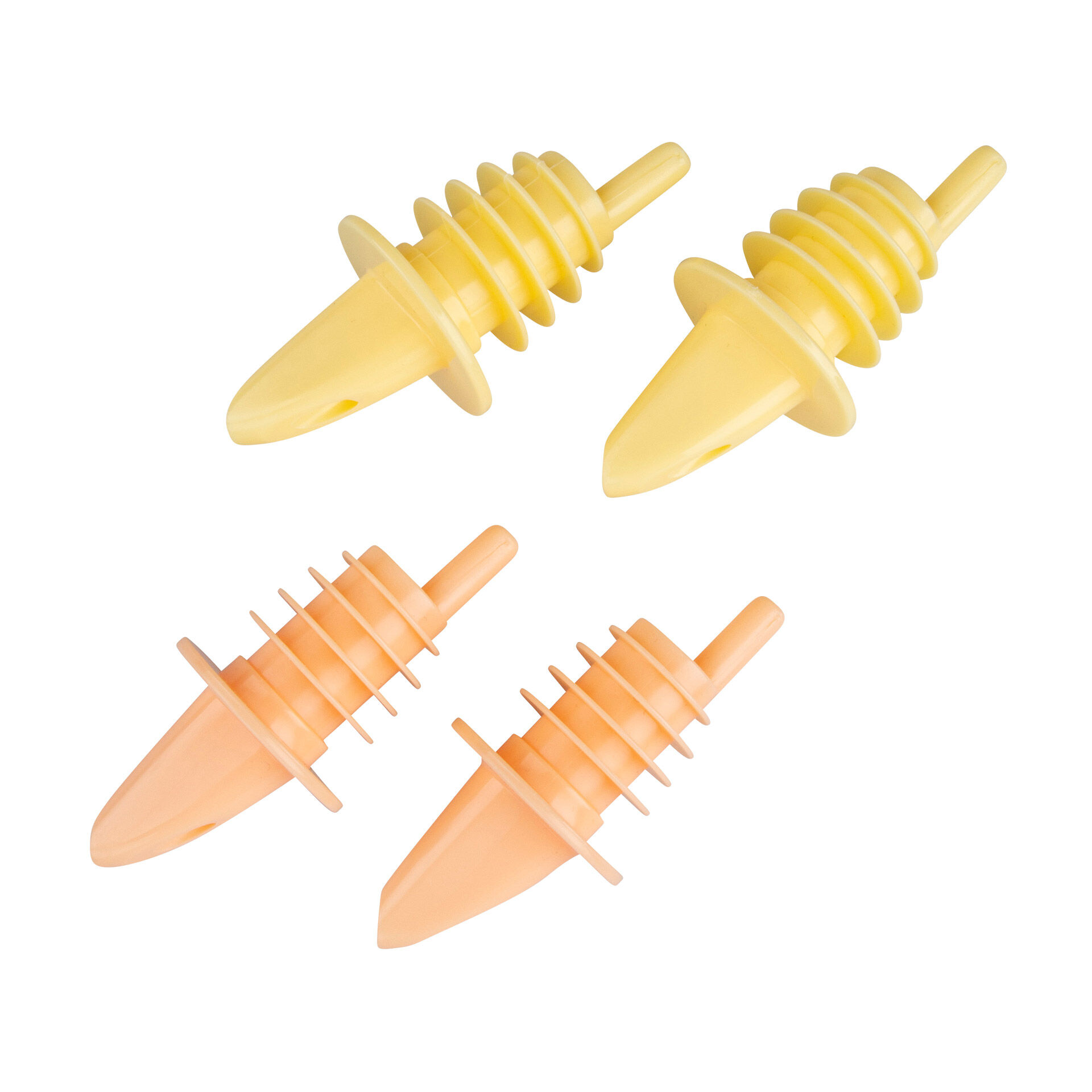 Flaschen-Ausgießer, 4 Stück, gelb/orange
