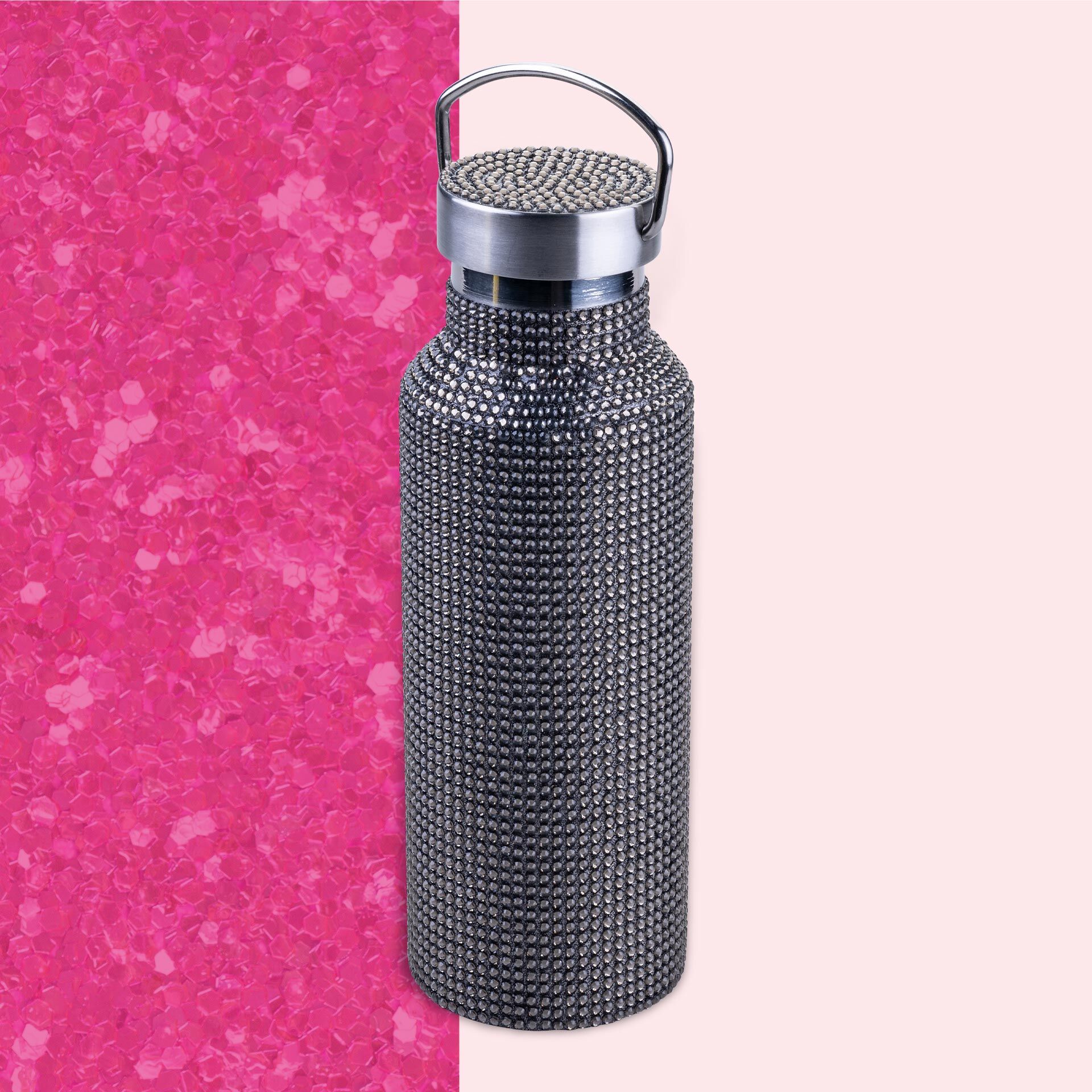 Trinkflasche Schwarz, Strass, 500ml