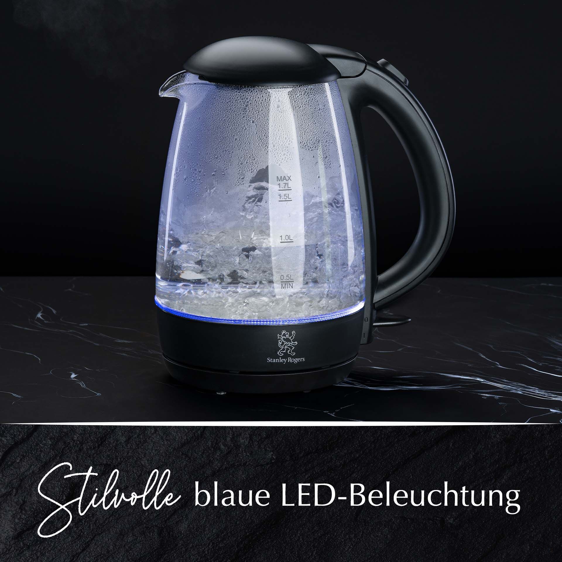 Wasserkocher, Glas, 1,7L