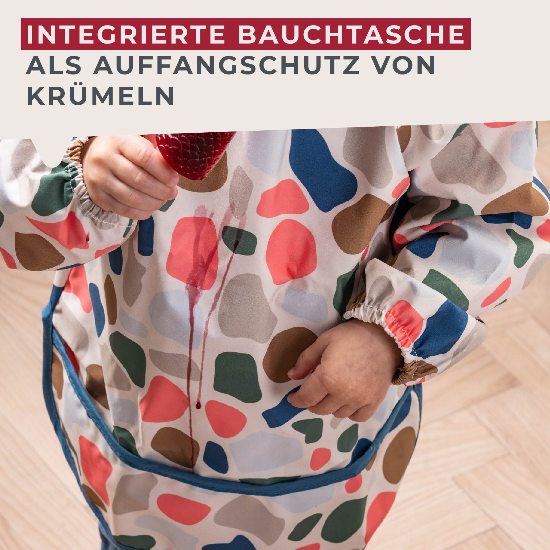 Ärmellätzchen mit Auffangtasche Mini Cooking, bunt