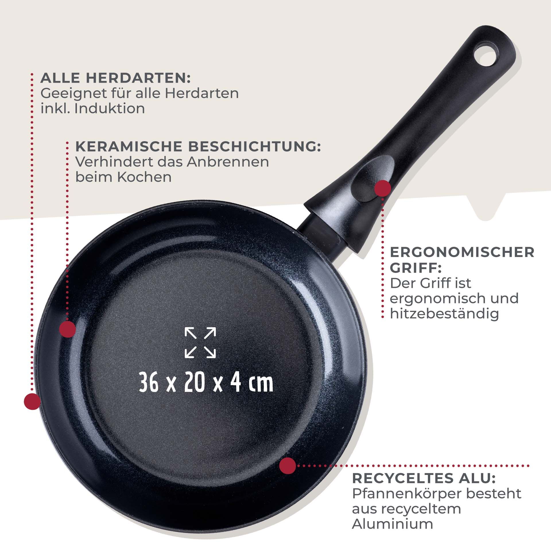Bratpfanne Arcadalina, Keramik, antihaft, Ø20cm