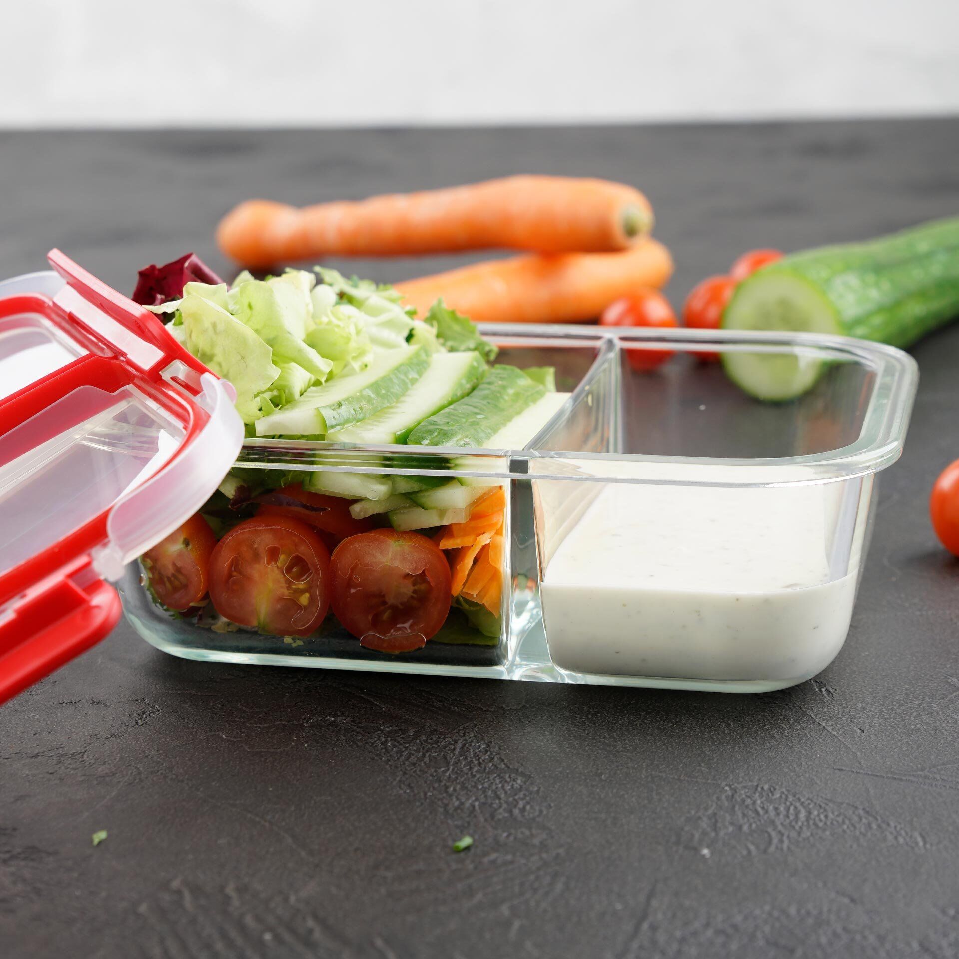 Meal Prep Frischhaltedose mit getrennten Fächern