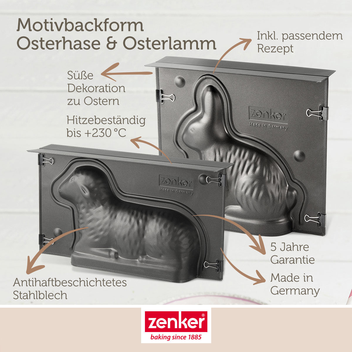 Backformen-Set "Hase und Lamm", 2-teilig