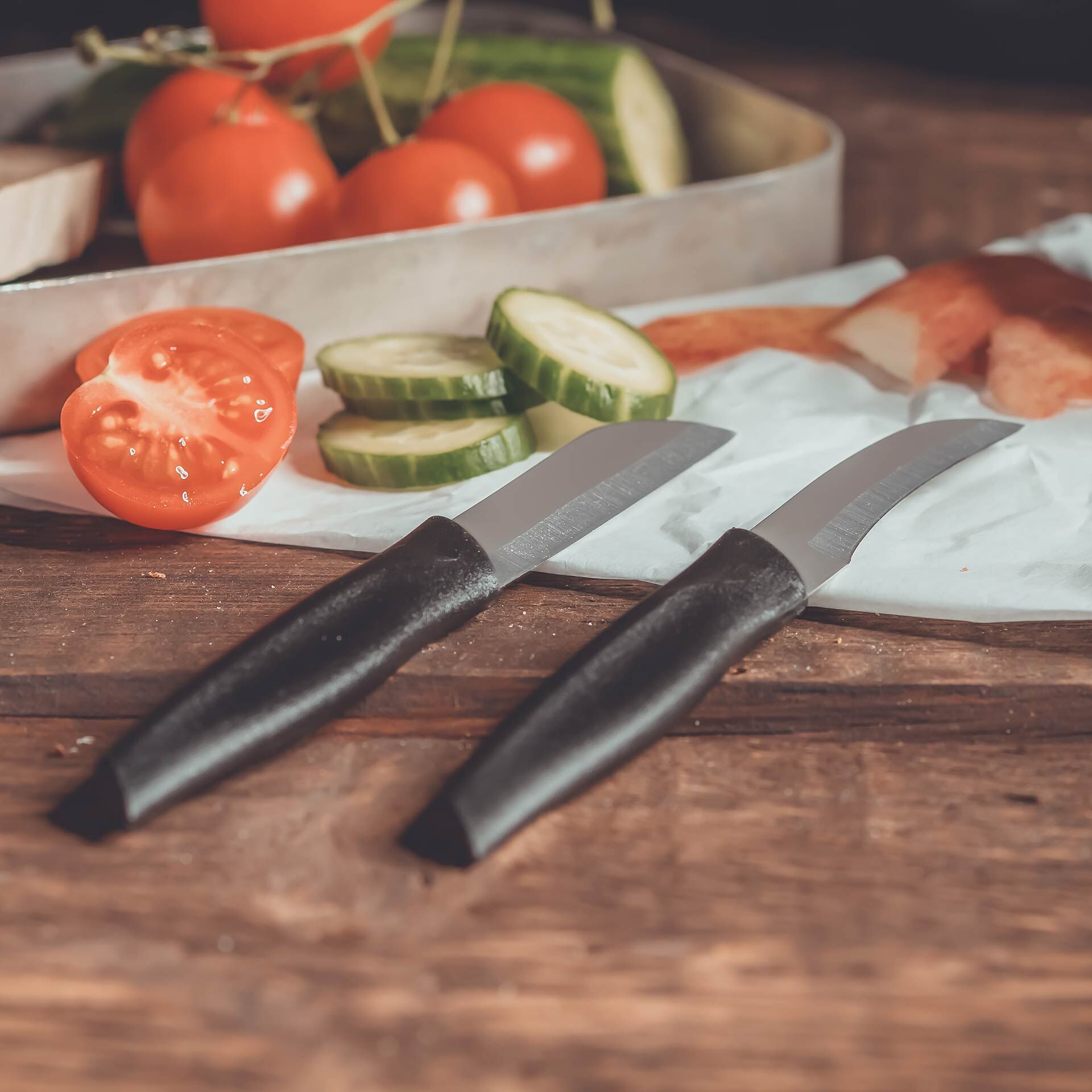 Schälmesser, 17cm, schwarz