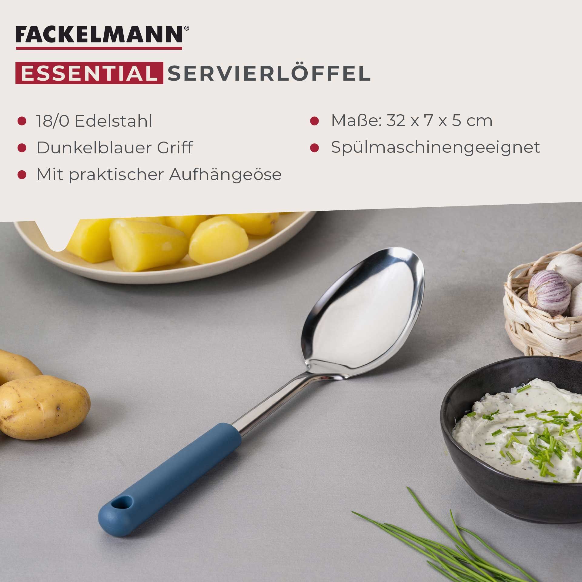 Servierlöffel Essential, blau