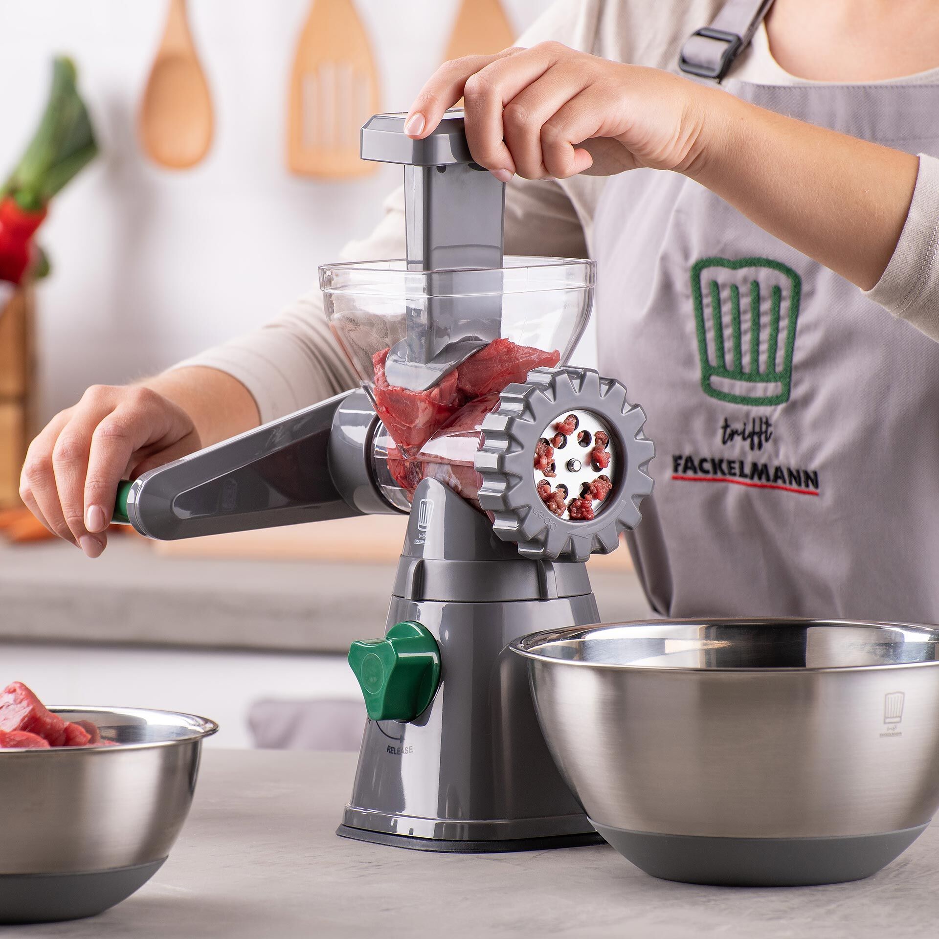 Fleischwolf mit Gebäckaufsatz, 6-teilig