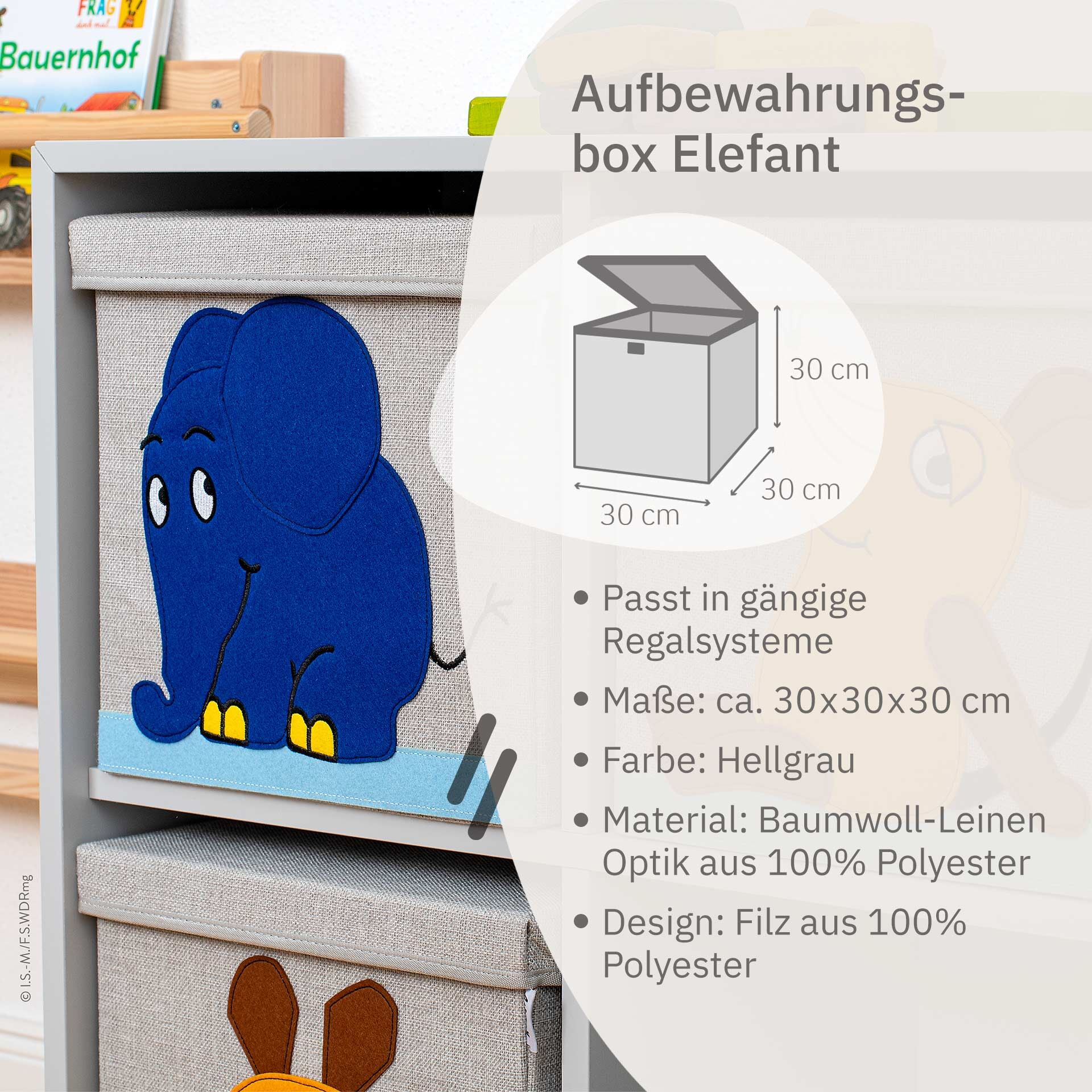 Aufbewahrungsbox mit Deckel DieMaus Elefant