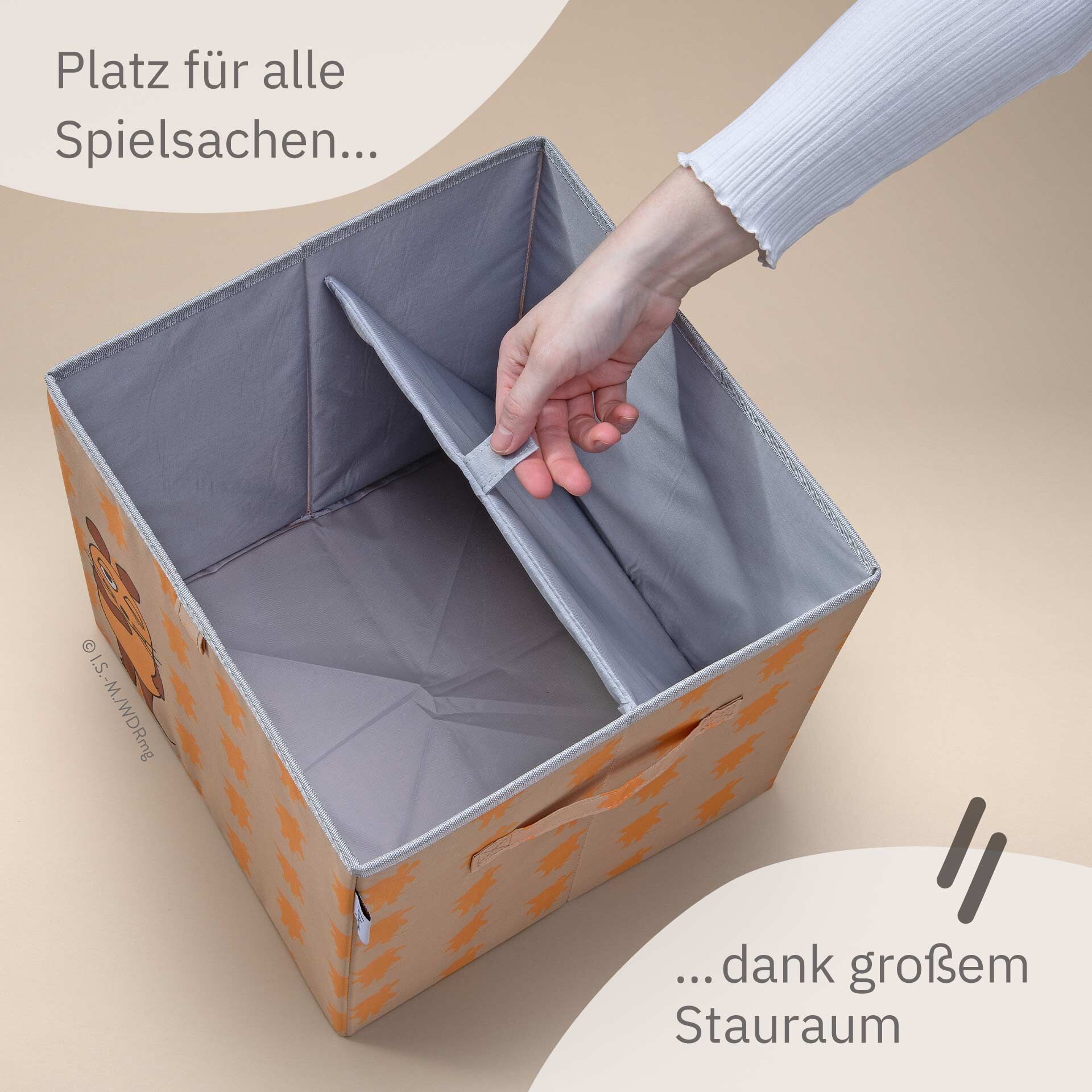 Aufbewahrungsbox DieMaus, apricot, 30x30x30cm