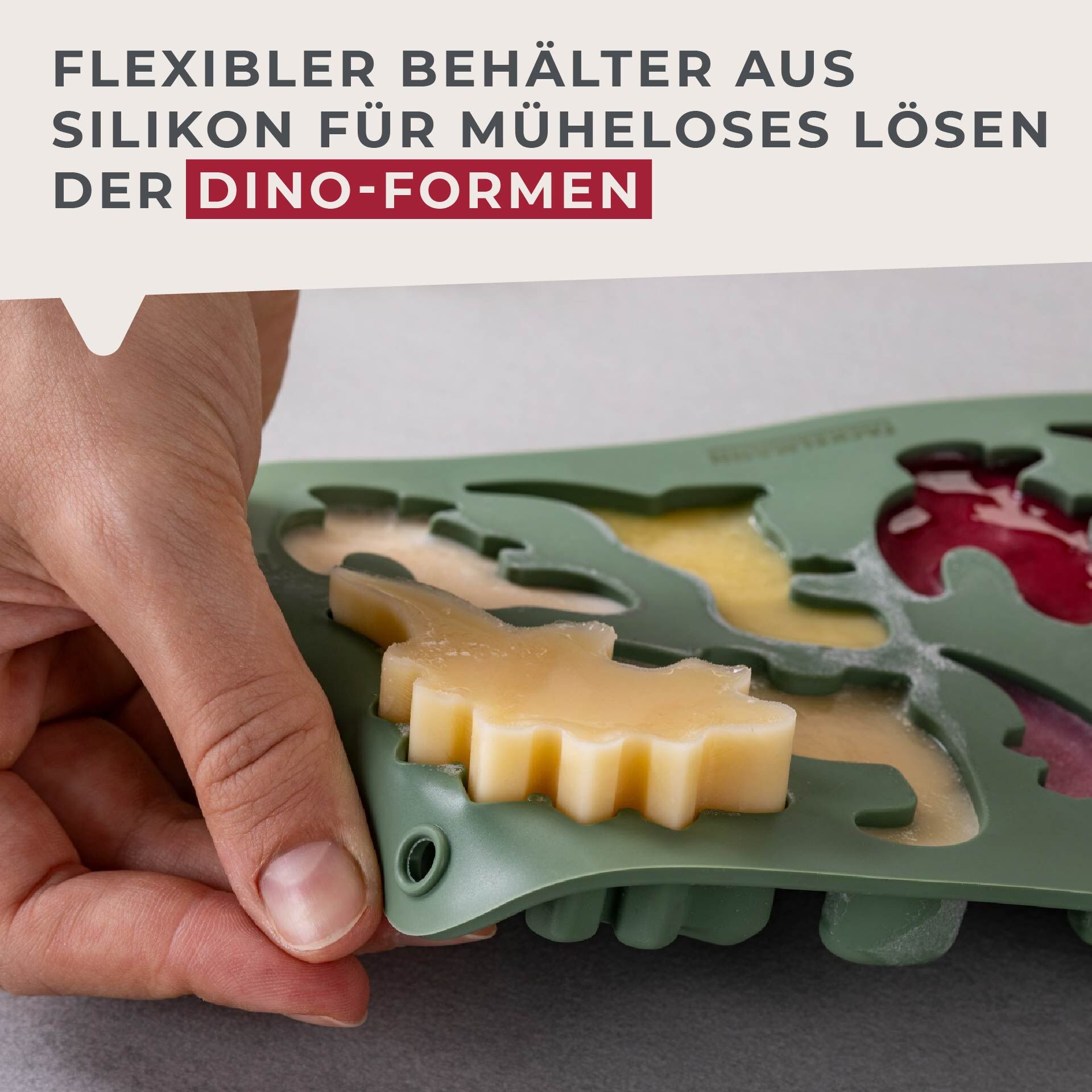 Eiswürfelform Dino, Silikon