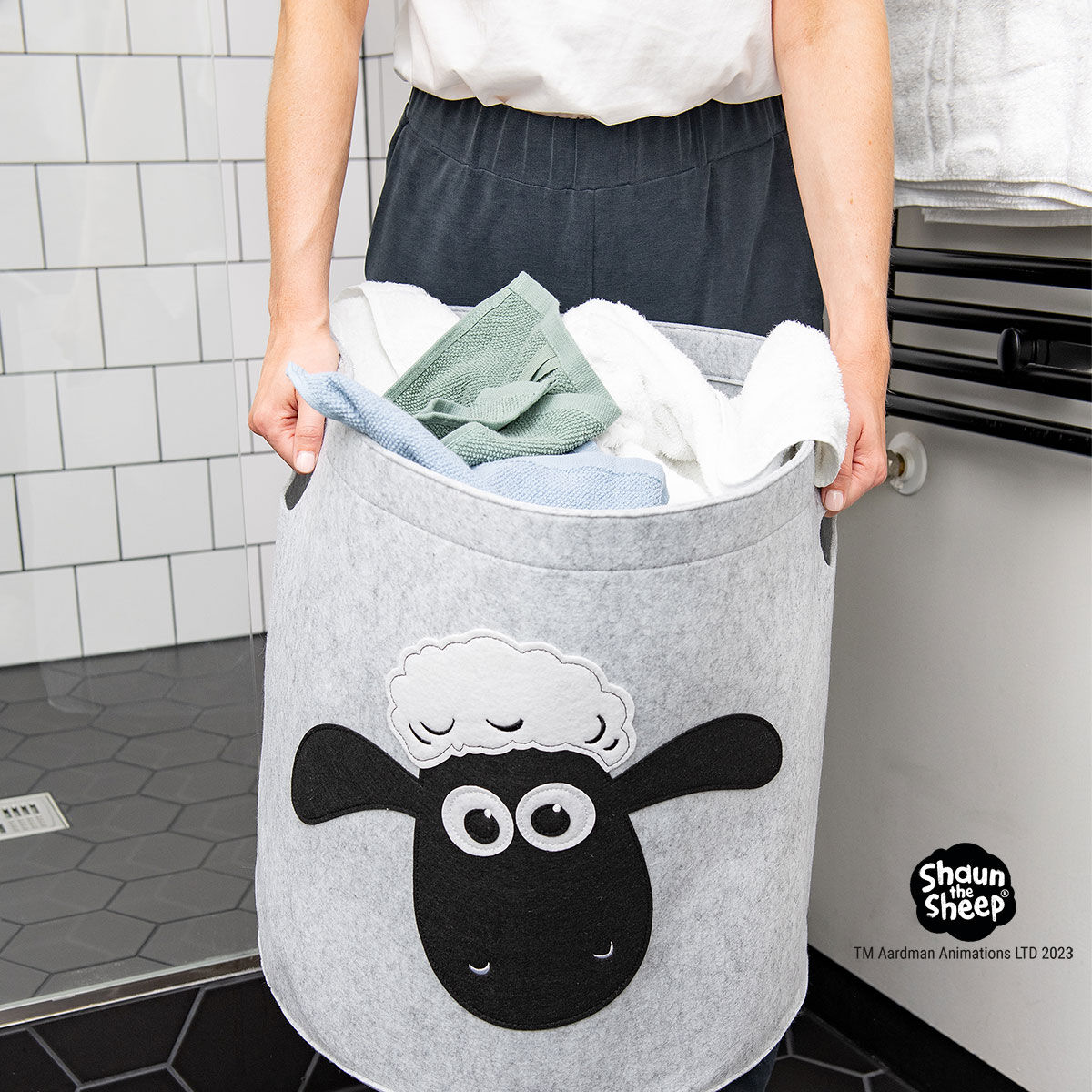 Aufbewahrungskorb Shaun , Filz, 43,5x46cm