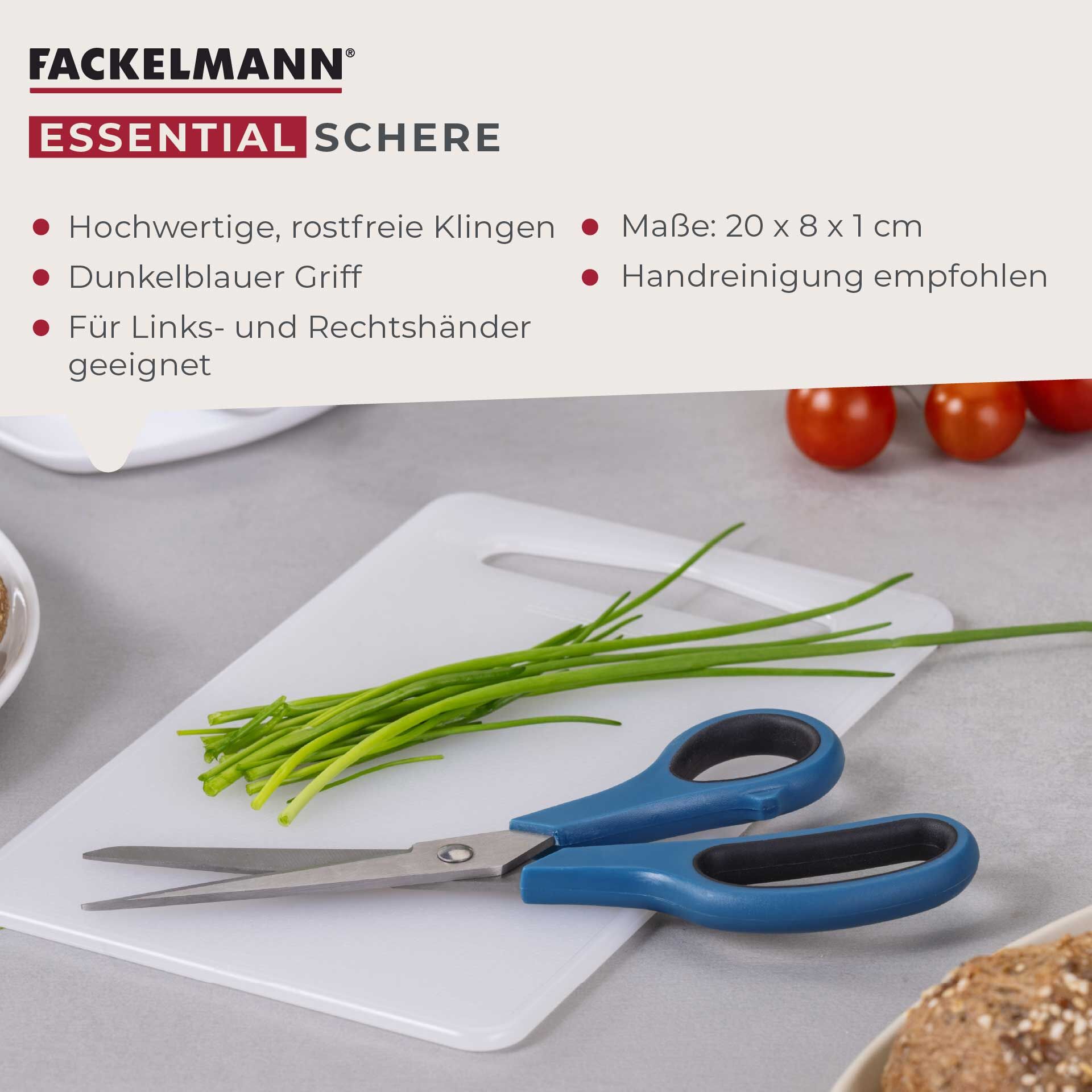 Schere Essential, 19cm, blau