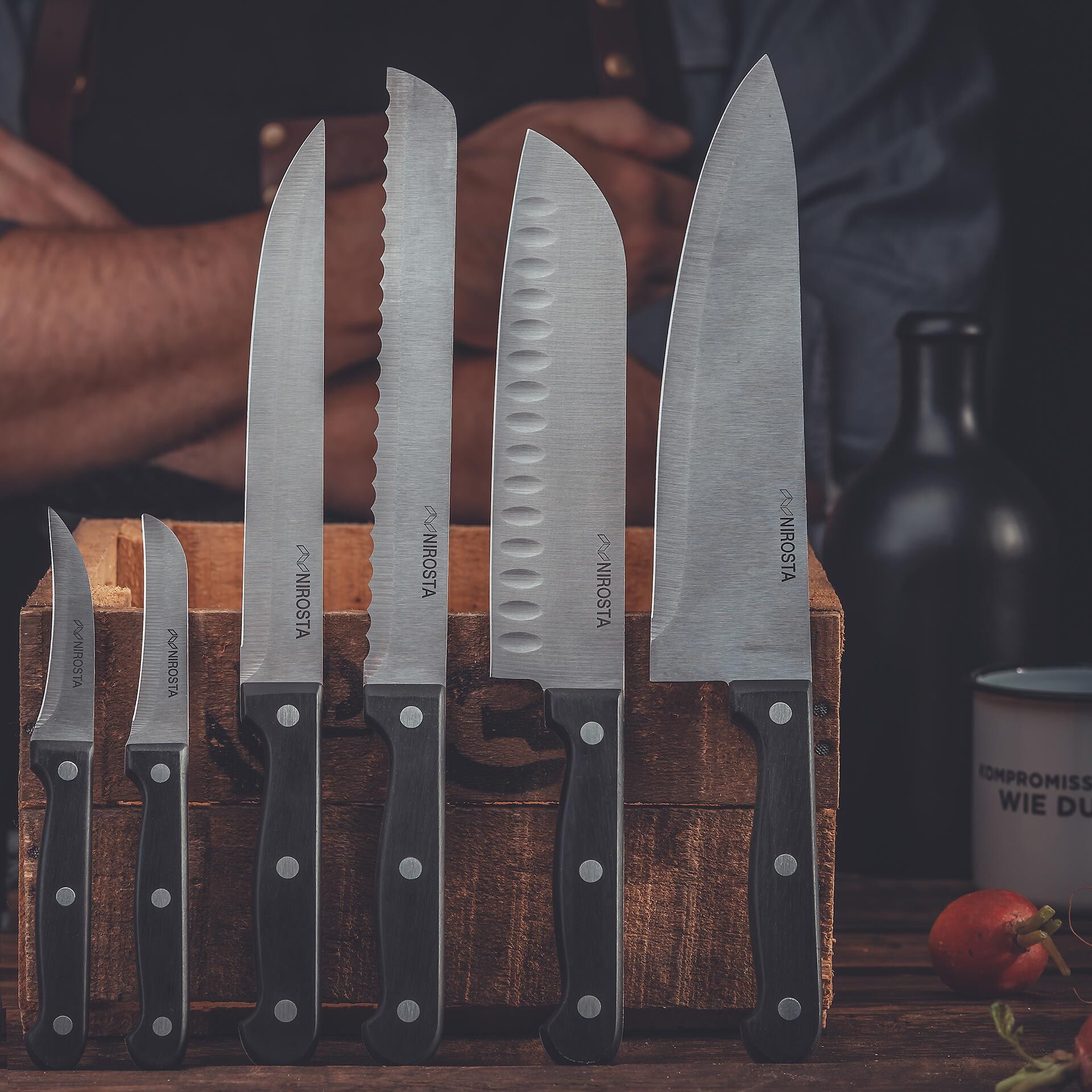 Messer-Set inkl. Schubladeneinsatz "Mega", 7-teilig