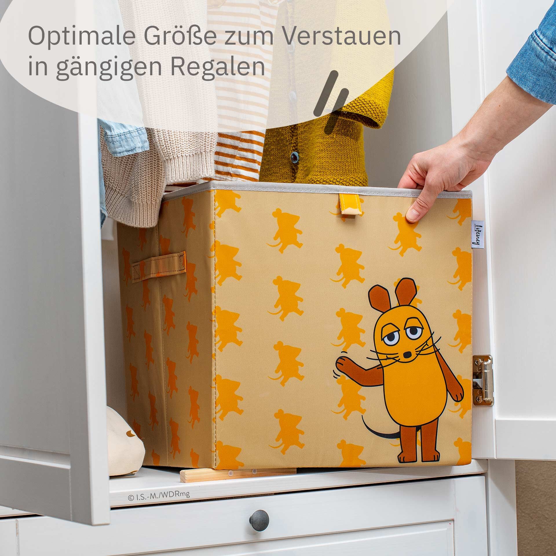 Aufbewahrungsox DieMaus winkend, apricot