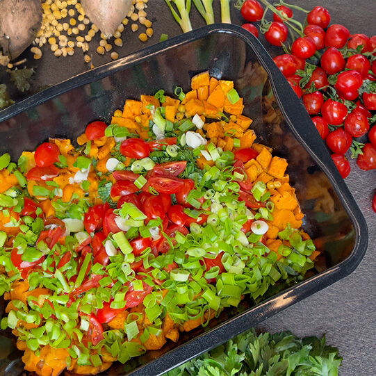 Süßkartoffel-Salat mit Burrata Süßkartoffel-Salat mit Burrata