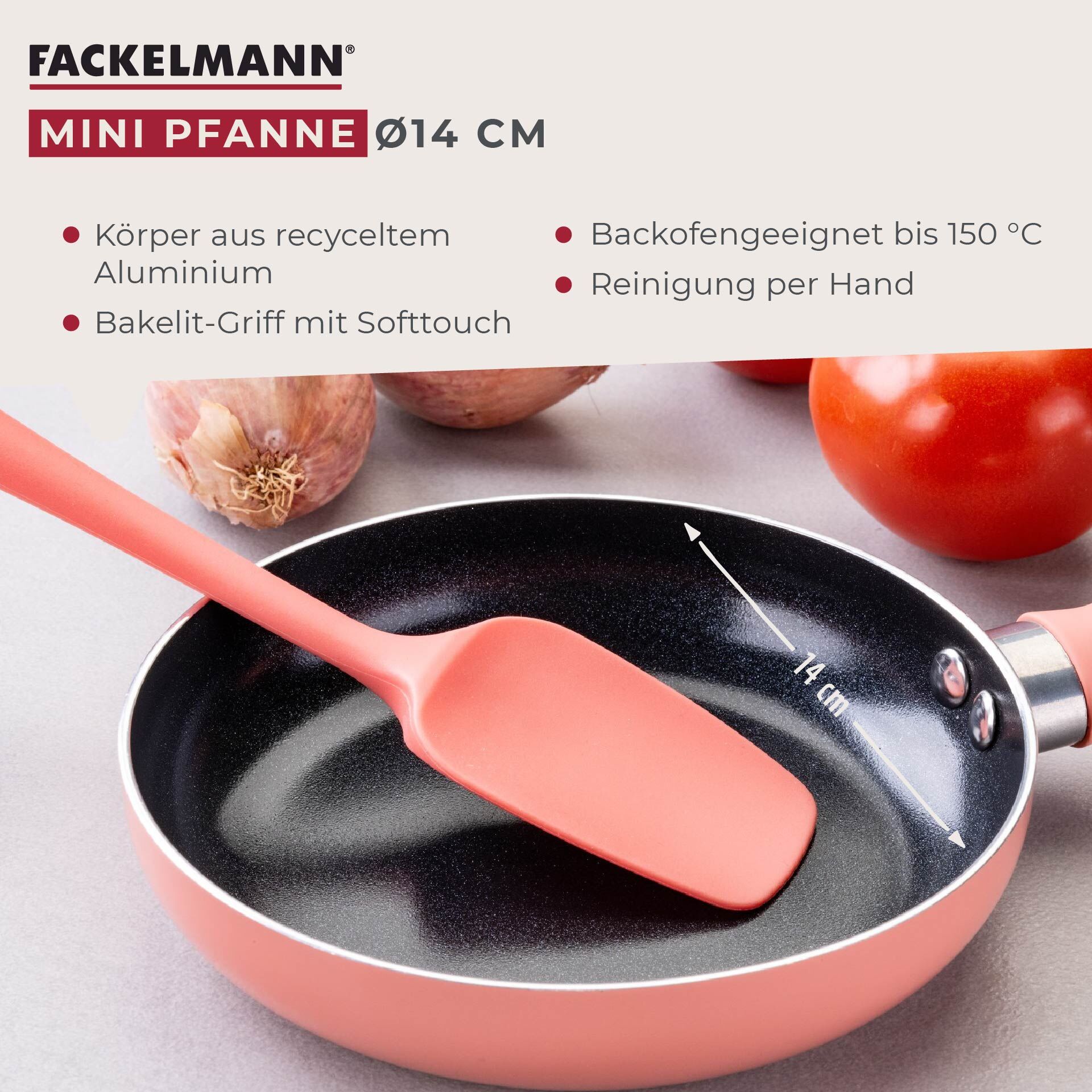 Pfanne Mini Cooking, rosa, Ø14cm