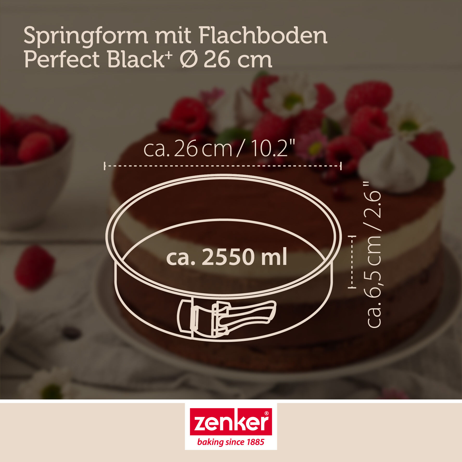 Springform mit Flachboden Perfect Black+, Ø26cm