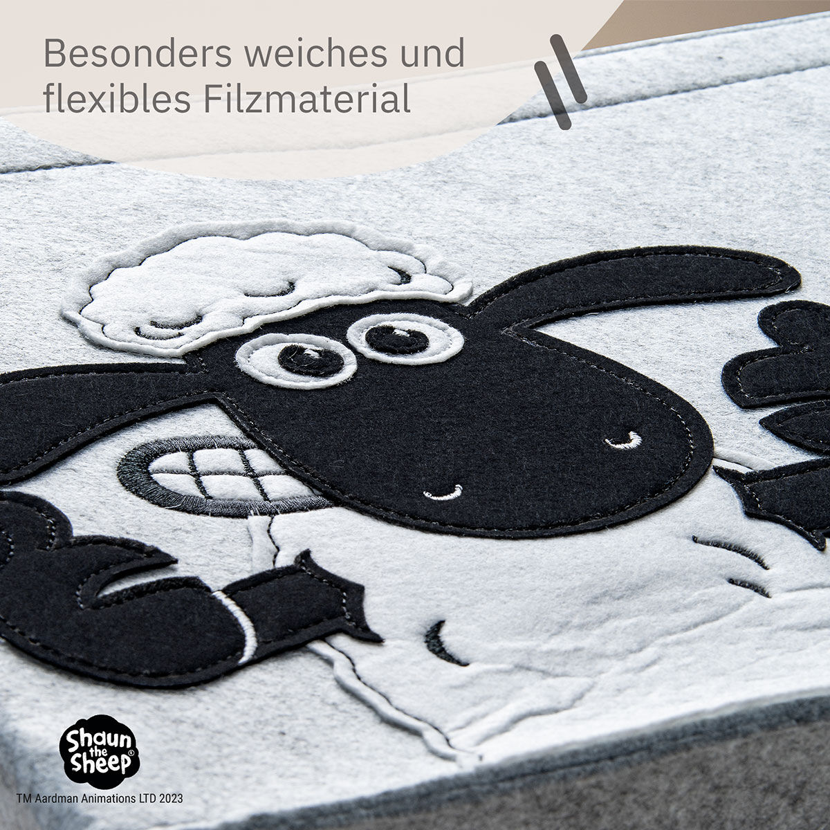 Aufbewahrungsbox Shaun Daumen hoch, Filz, 33x33x33cm