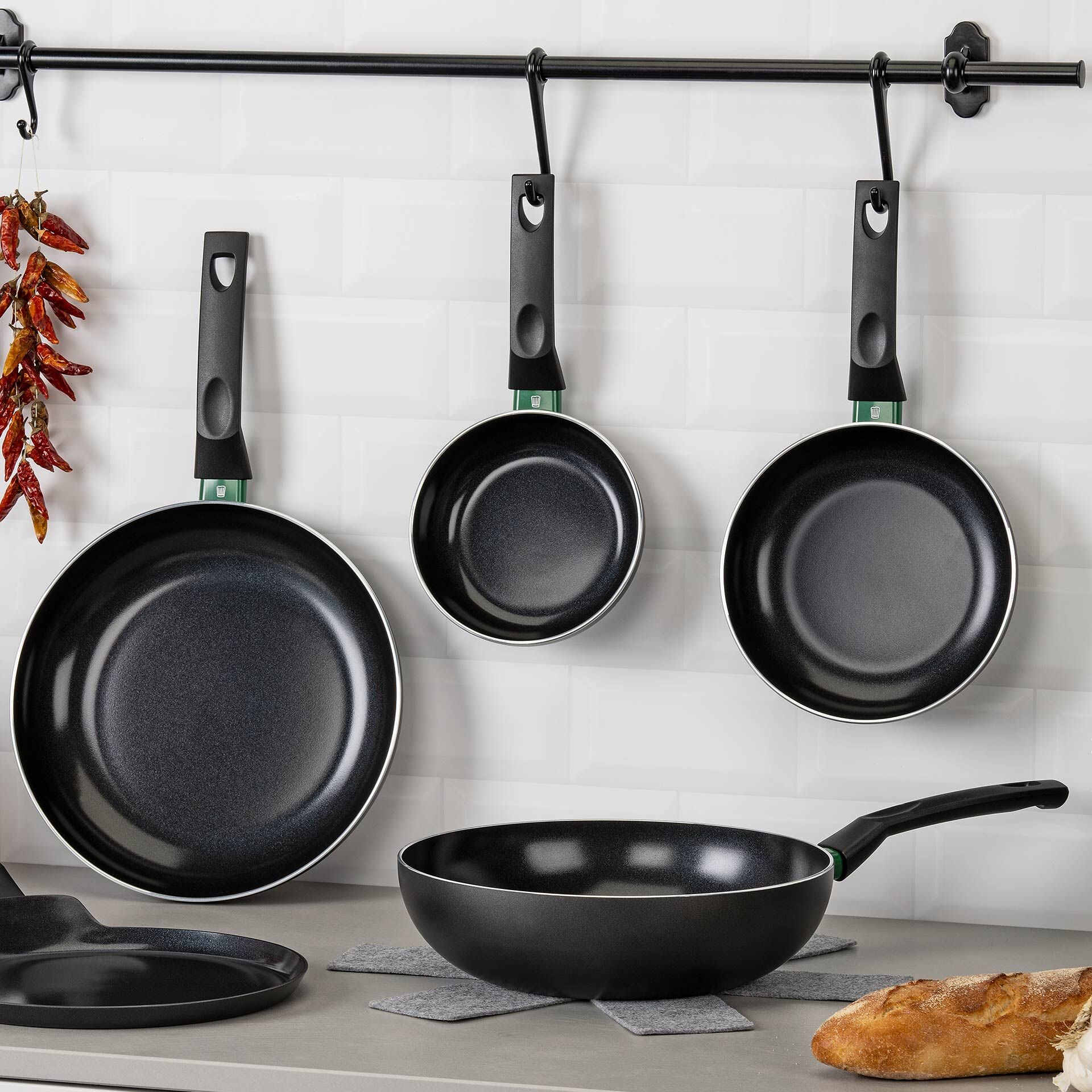 Bratpfannen-Set "Bielefeld", Keramik, antihaft, Ø16/20/24/28cm, 4-tlg.