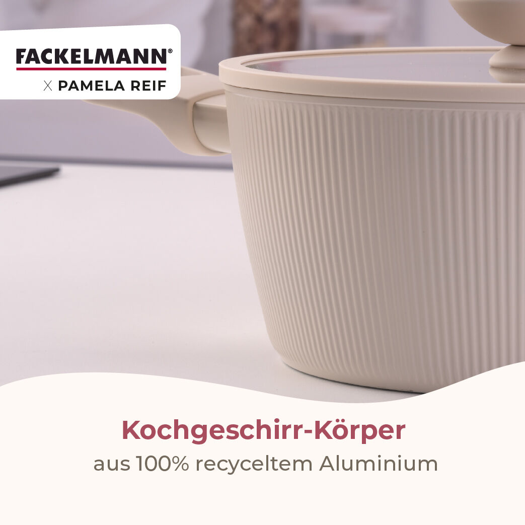 Pamela Reif Stielkasserolle mit Deckel Shell, Ø16cm