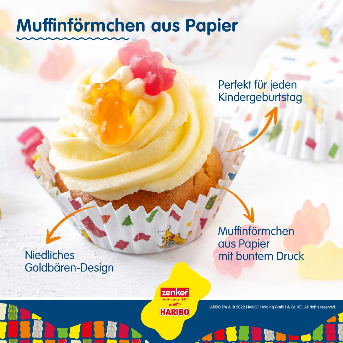 Papierbackförmchen HARIBO Goldbär, 50 Stück
