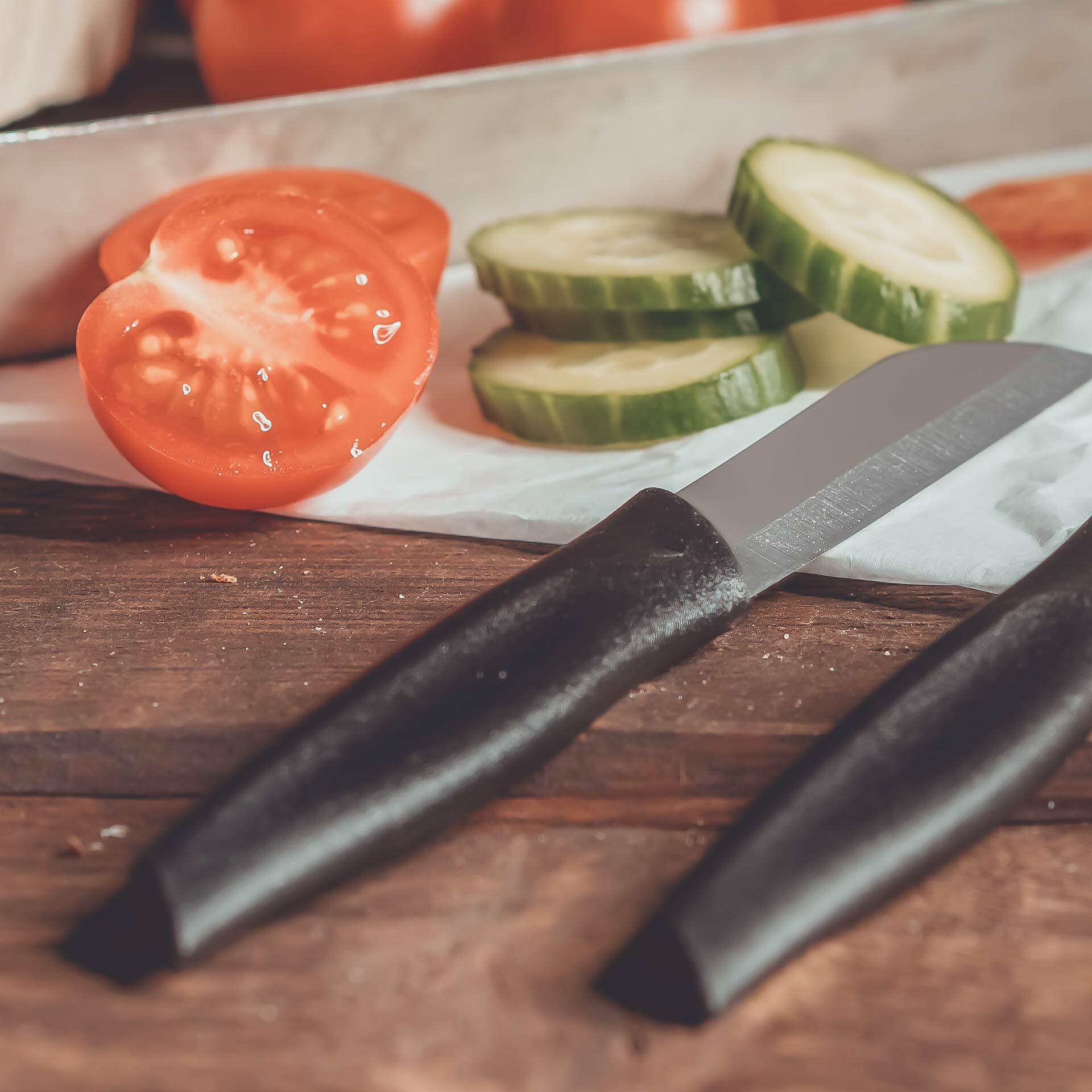 Gemüsemesser, 17cm, schwarz