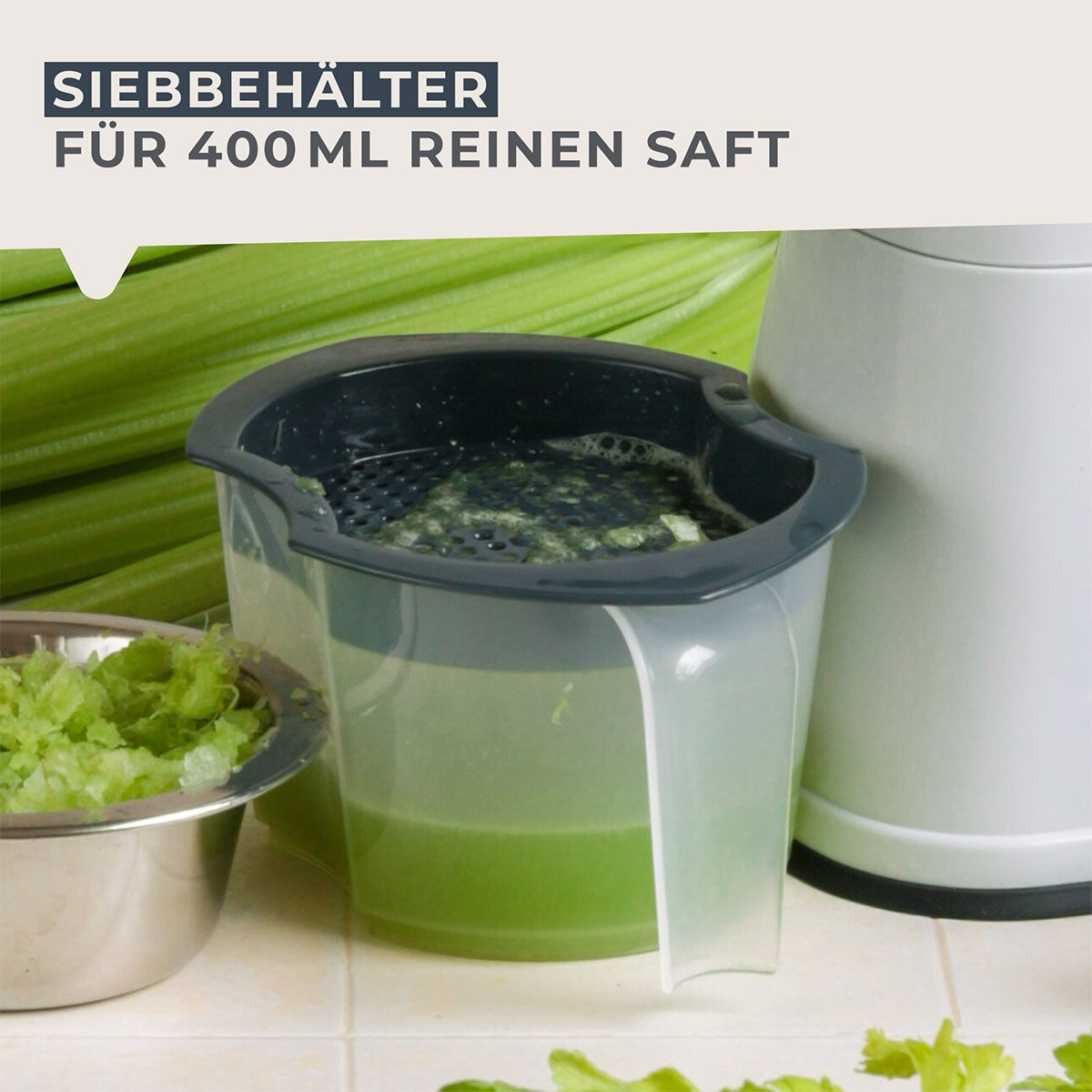 Saftpresse mit Behälter #easyprepare, manuell, 3-teilig
