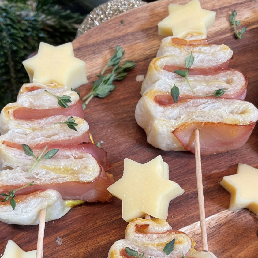 Blätterteig-Tannenbäume herzhaft