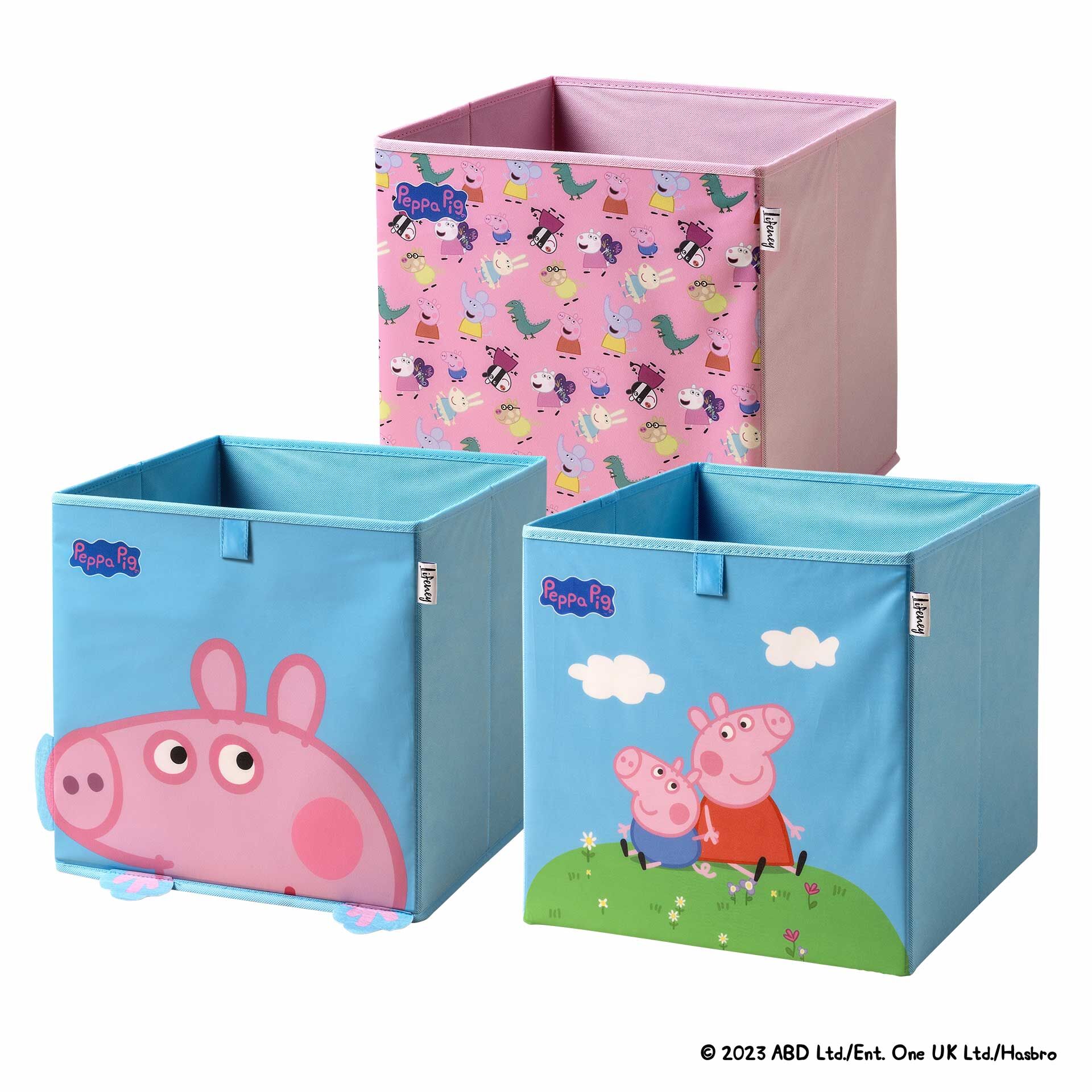 Aufbewahrungsbox Peppa Pig 3er Set, 33x33x33cm