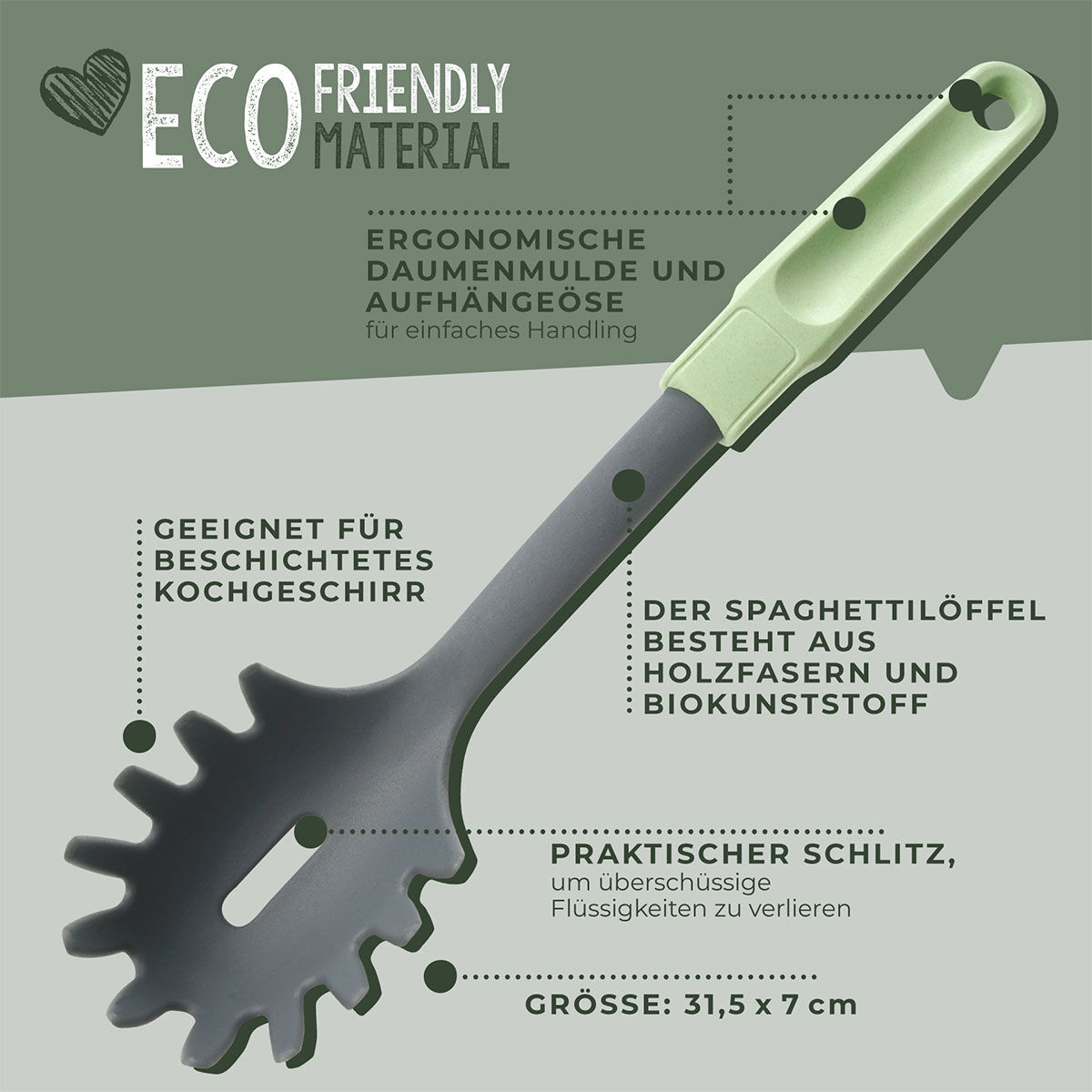 Spaghettilöffel Ecolution, 32cm