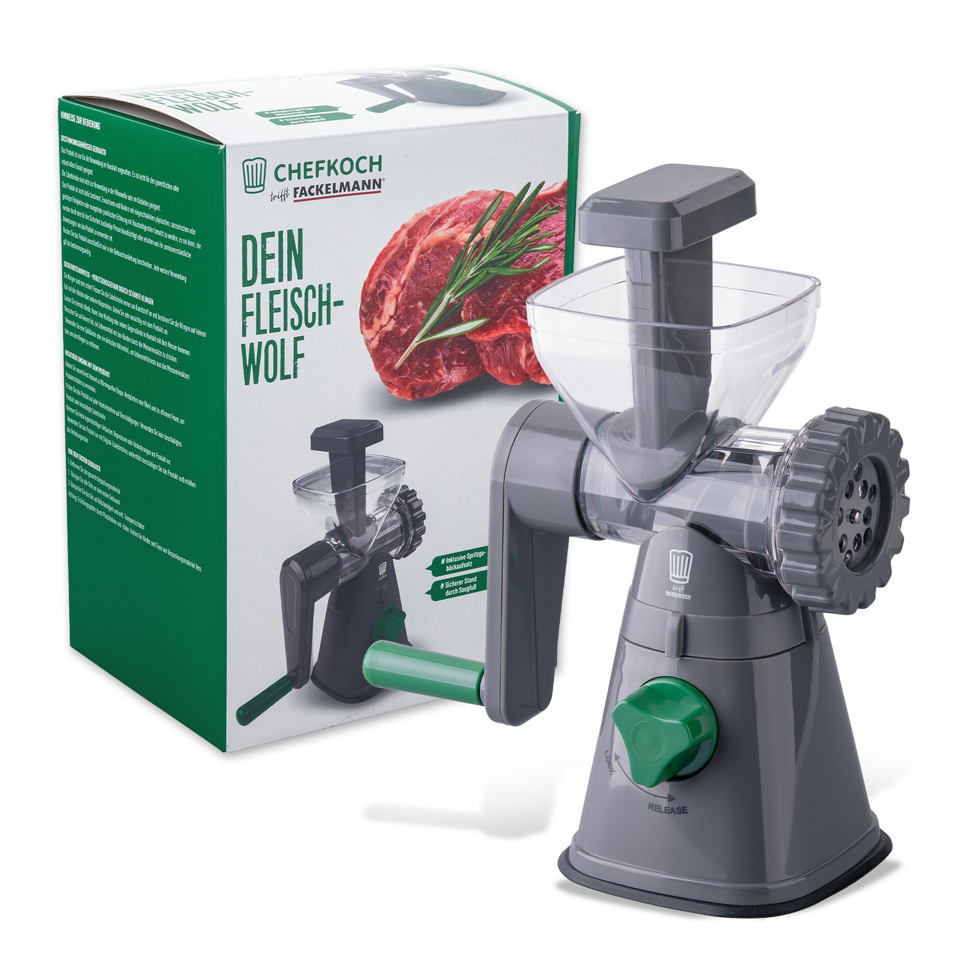 Fleischwolf mit Gebäckaufsatz, 6-teilig