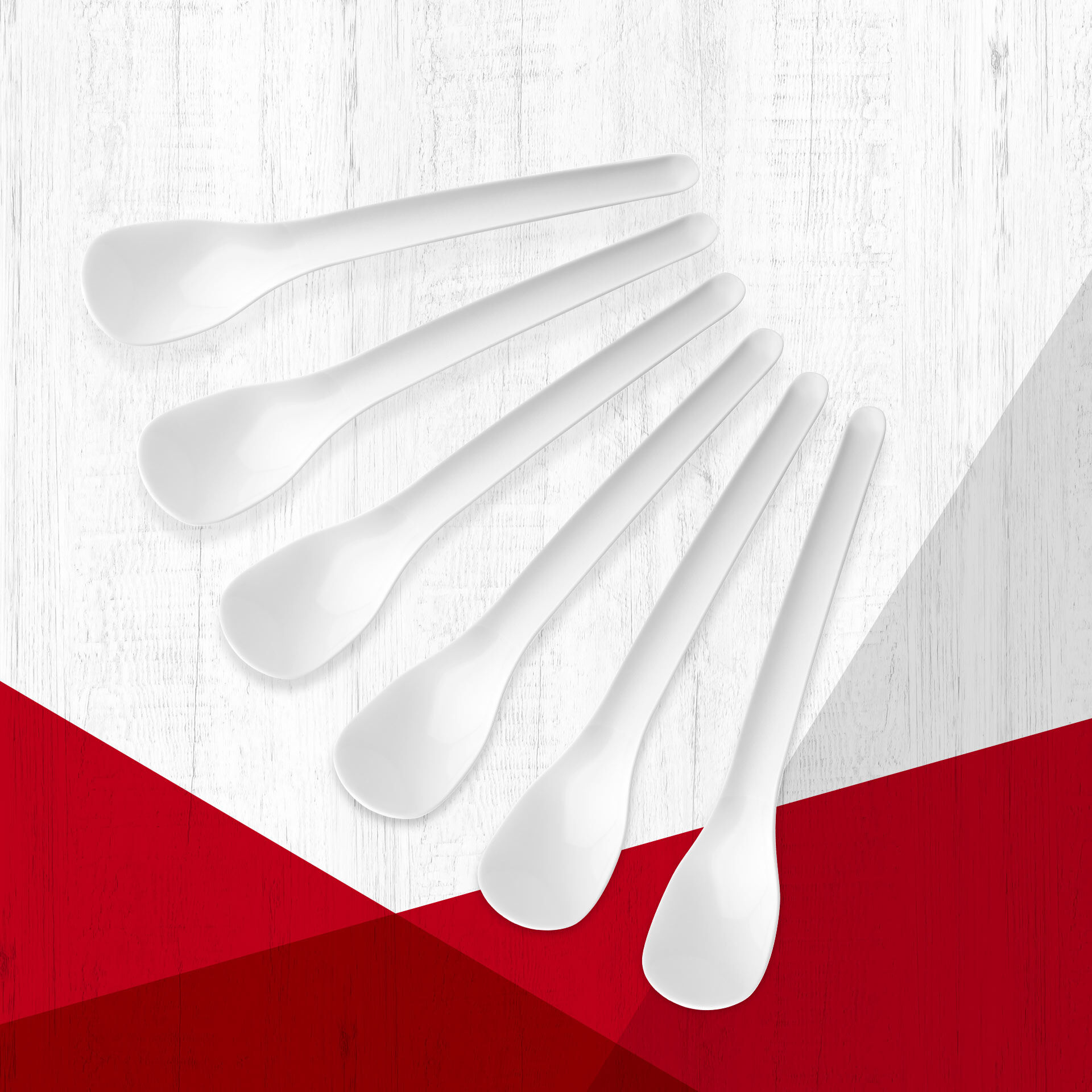 Eierlöffel Essential, weiß, 6 Stück