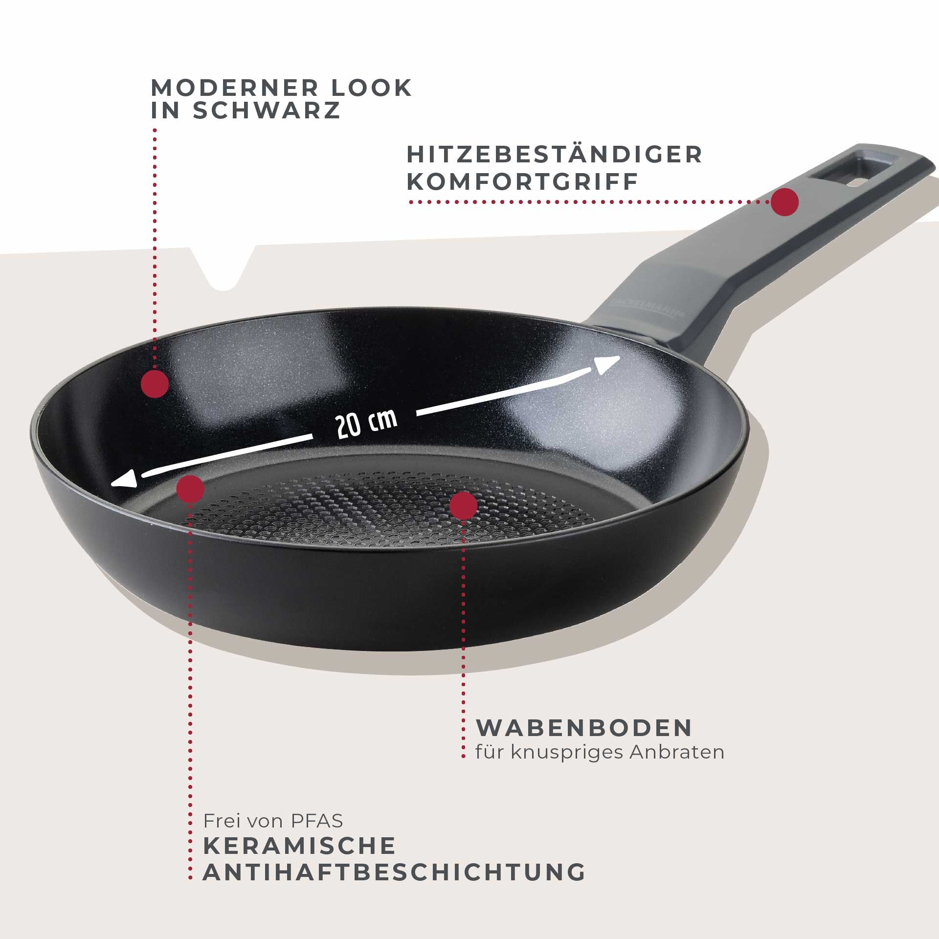 Bratpfanne Statement, Keramik, antihaft, Ø20cm