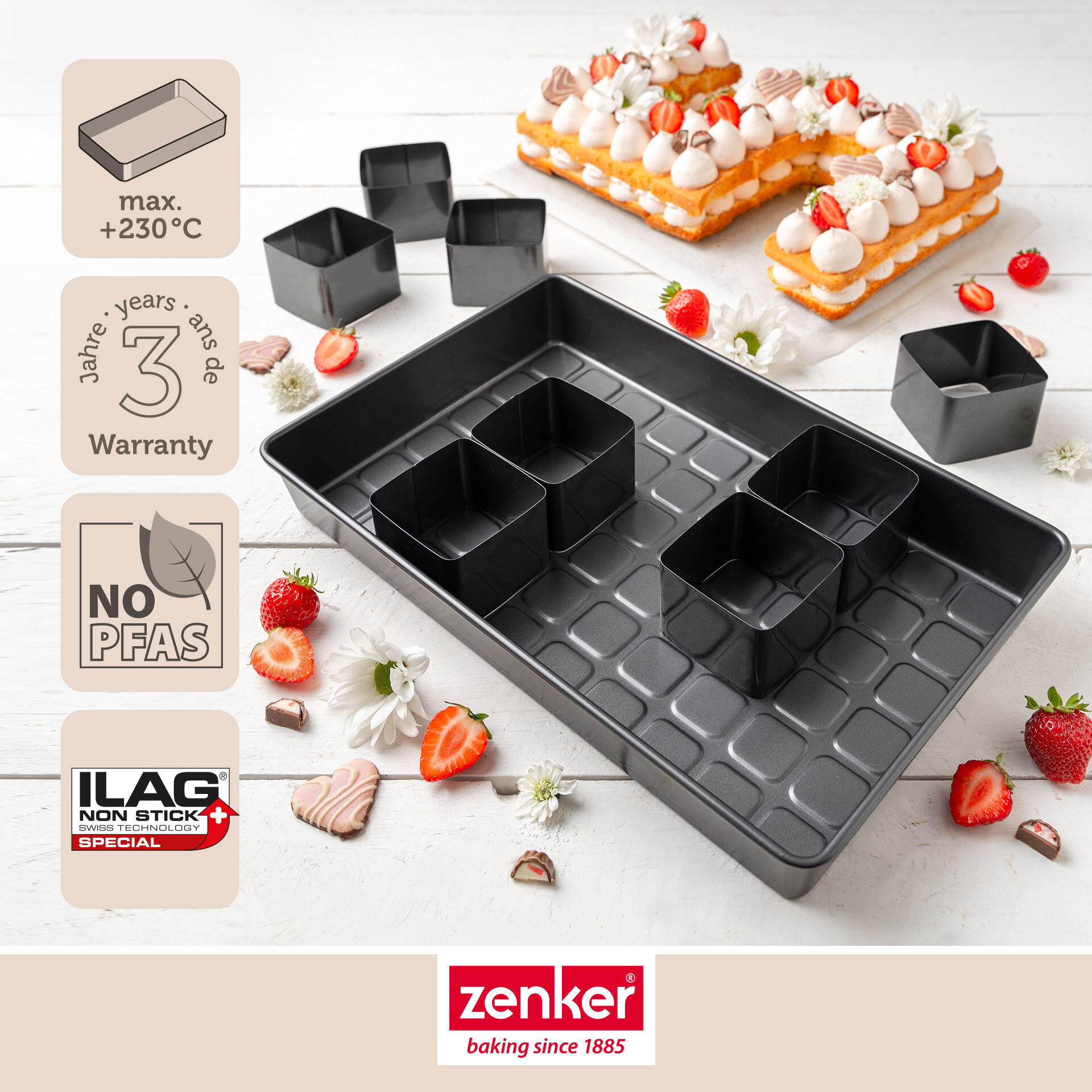 Buchstaben- & Zahlen-Kuchenform-Set, 9-teilig