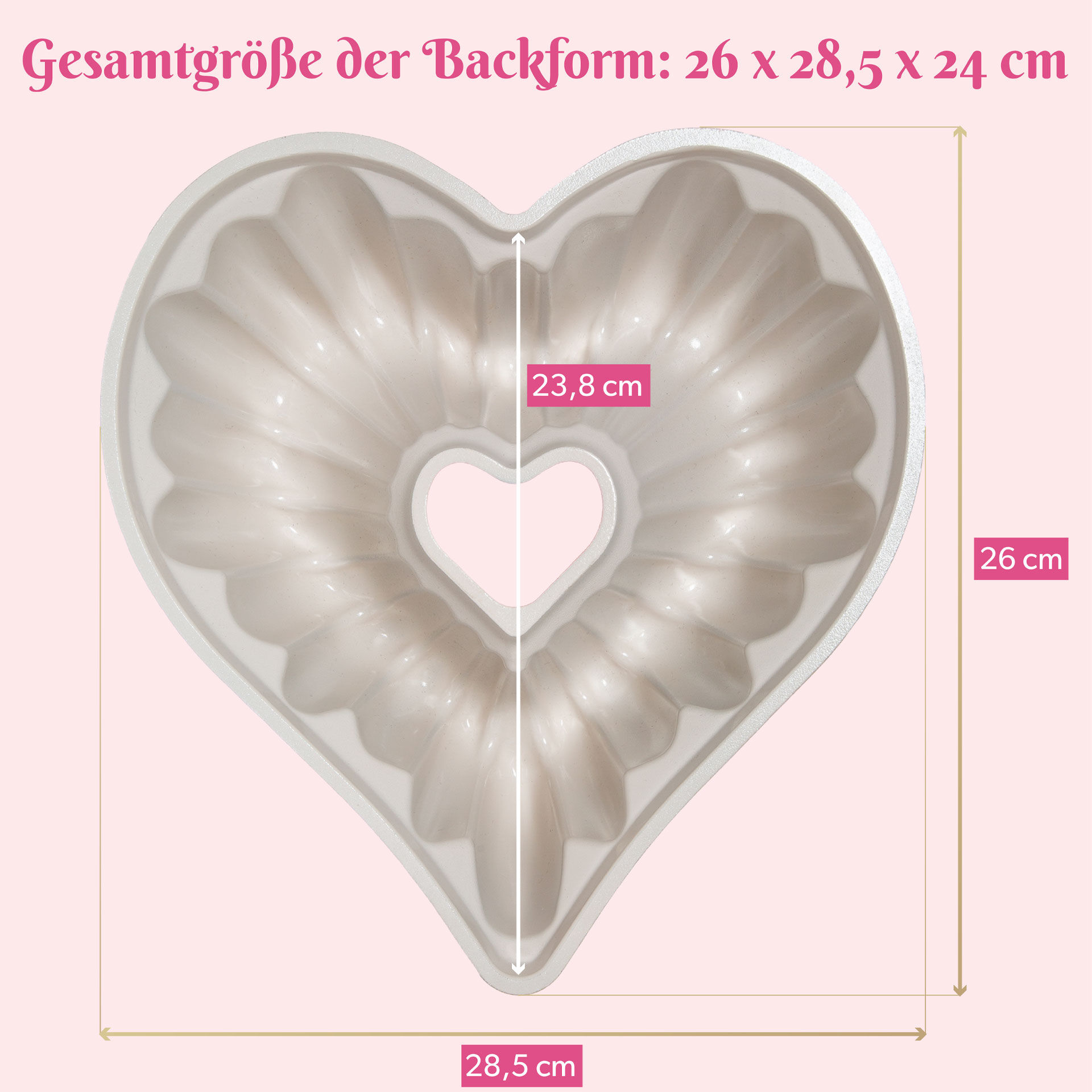 Herzbackform, 27,5x26,5cm