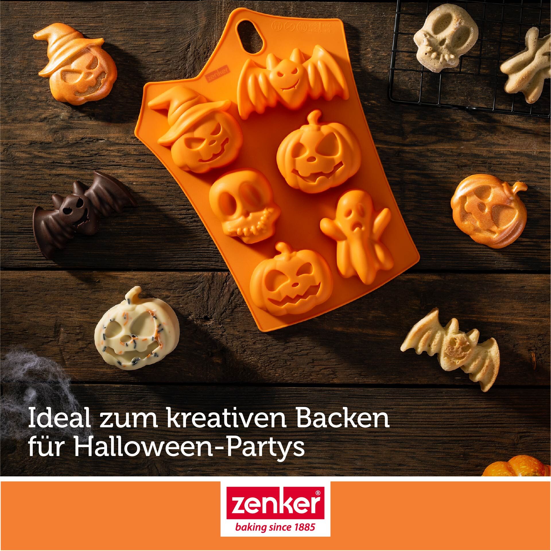 Happy Halloween Baking Minikuchenform/Eiswürfelformer Halloween-Motive
