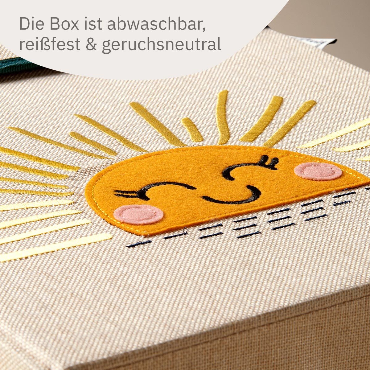 Aufbewahrungsbox mit Deckel Sonne, 33x33x33cm