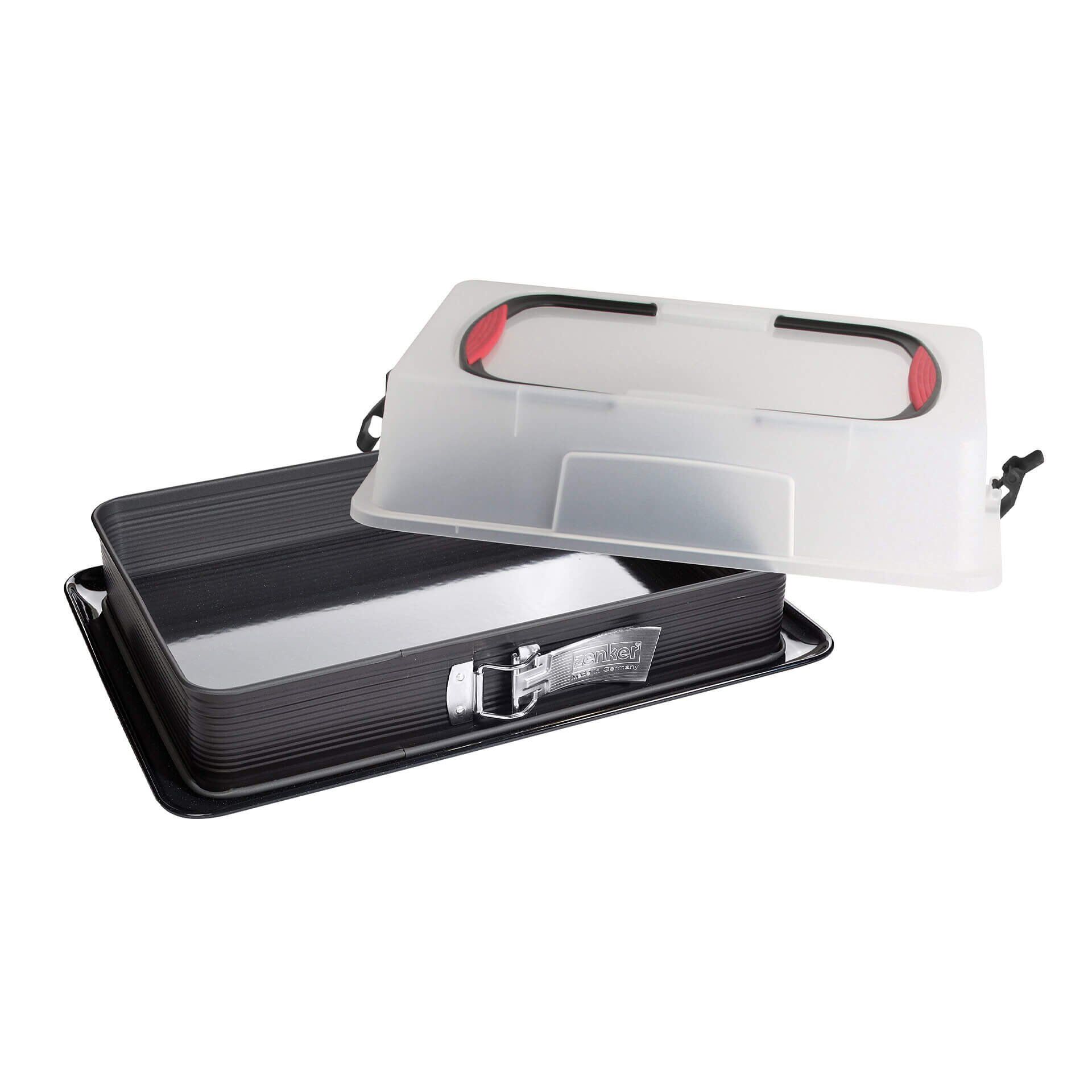 Springform rechteckig mit Auslaufschutz & Deckel Deluxe, 42x29cm