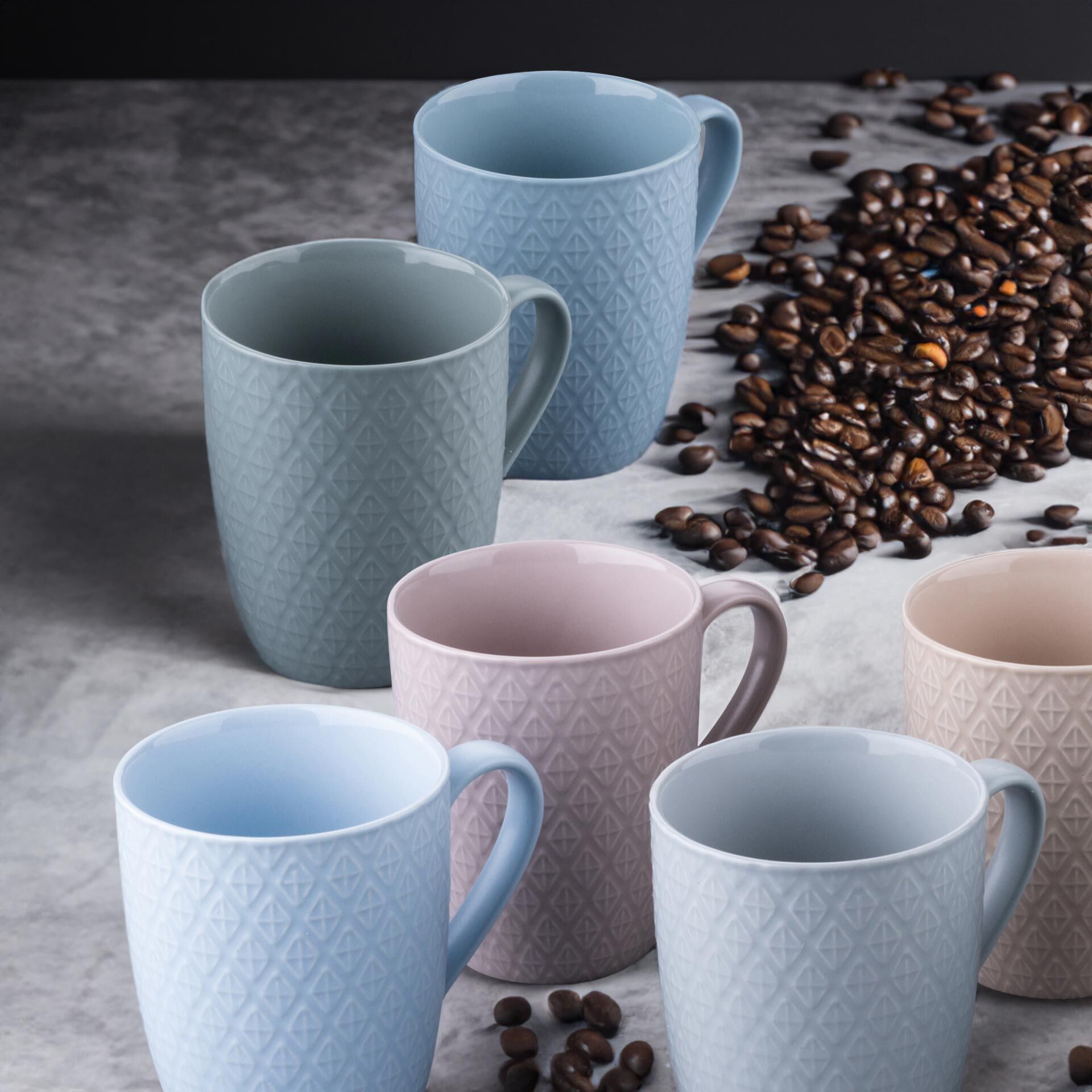 Tassen bunt, 340ml, 6er Set