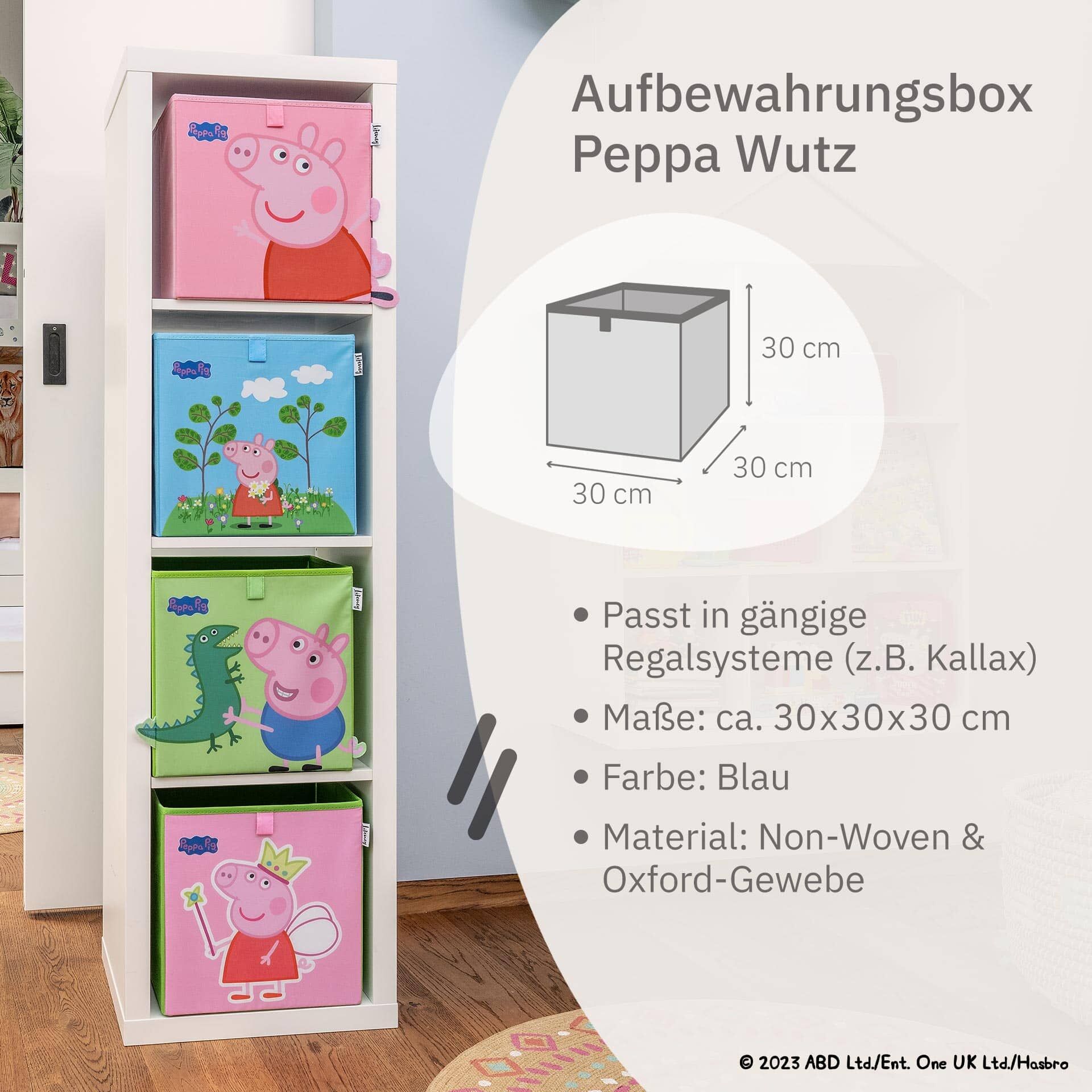 Aufbewahrungsbox Peppa Pig Blumenwiese, 30x30x30cm