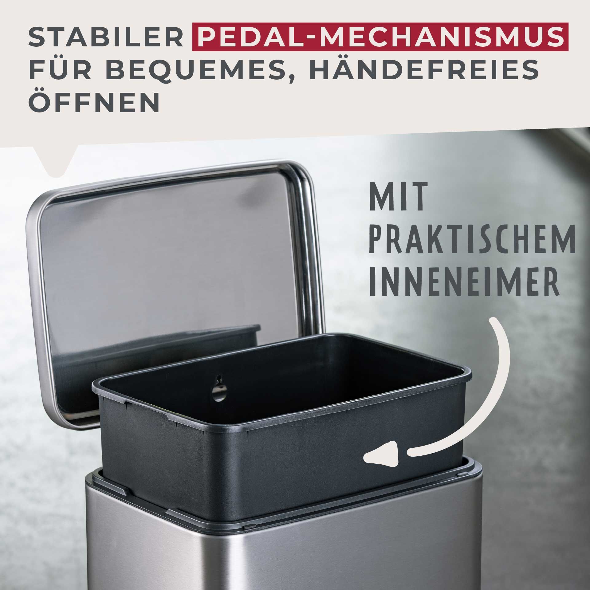 Mülleimer Chicago, silber, 6L